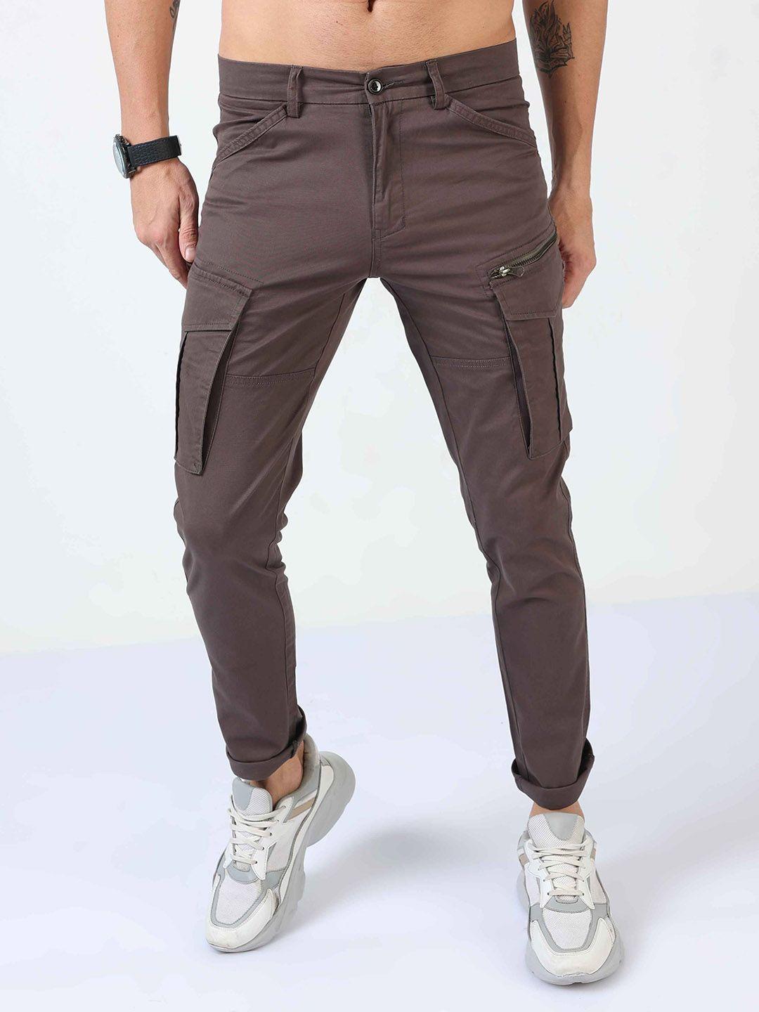 tailoraedge men grey relaxed cargos trousers