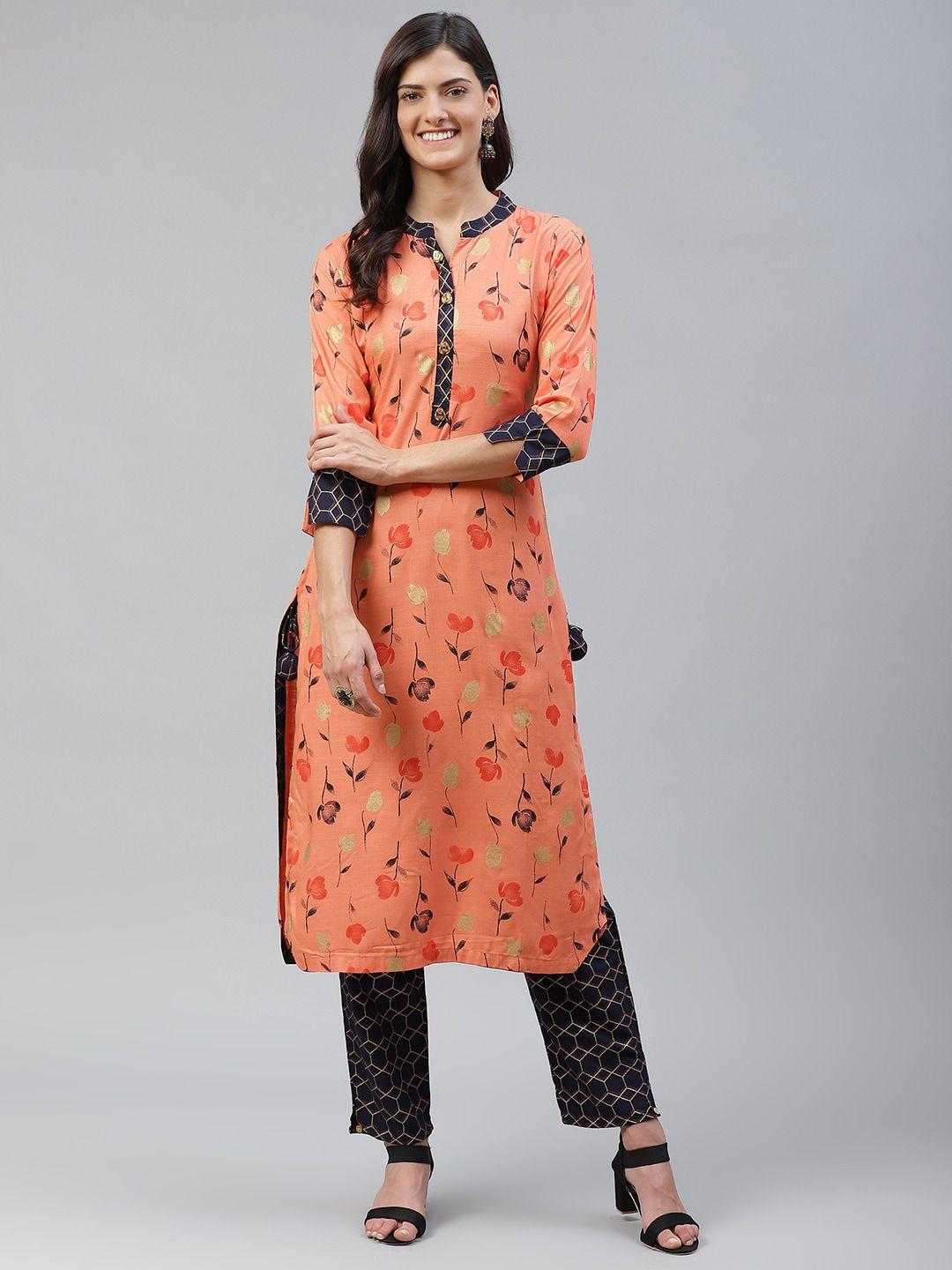 kalini floral printed kurta with trousers