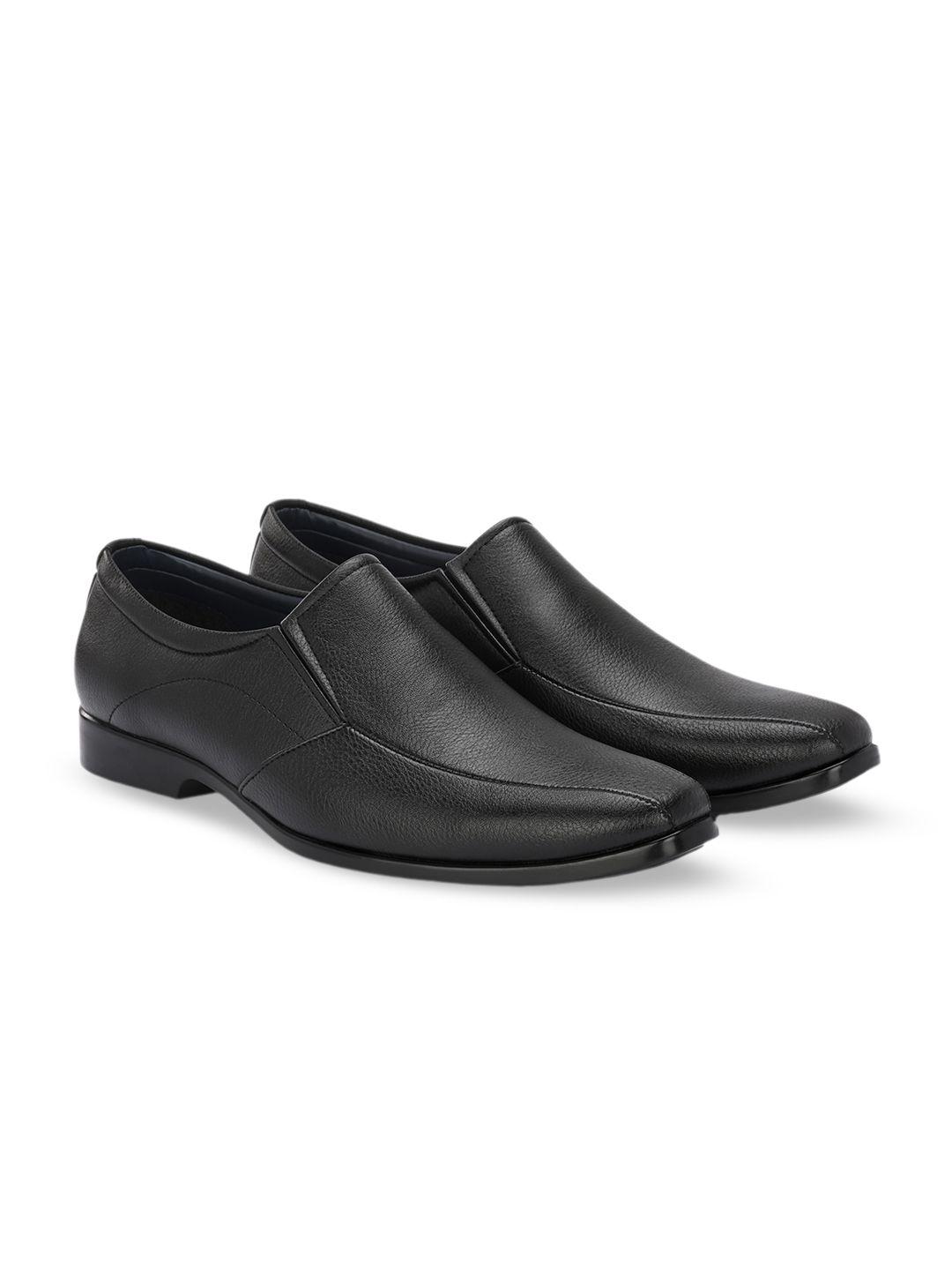 azzaro black men textured formal slip-on shoes