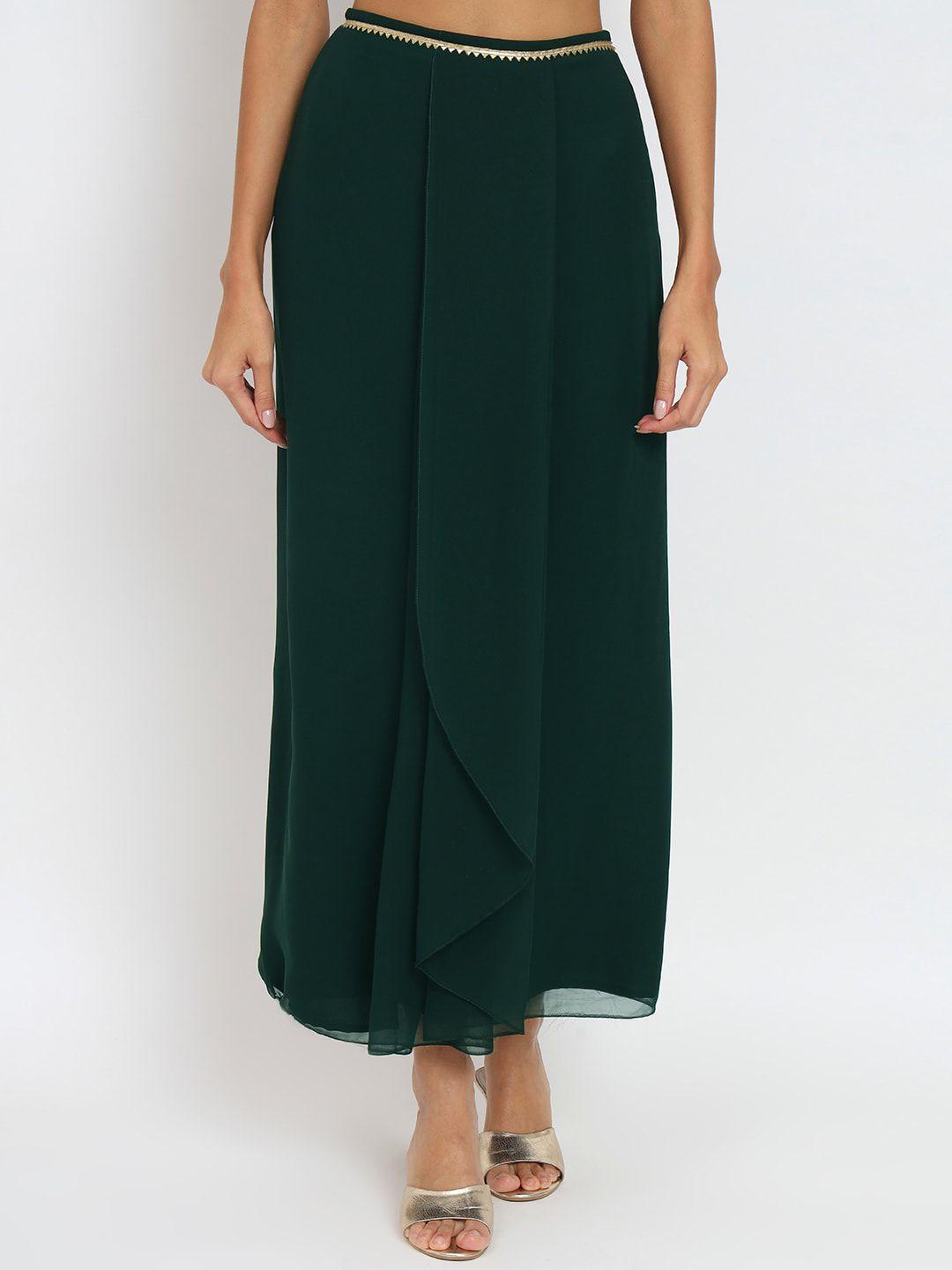 studio rasa gotta lace detail draped maxi skirt