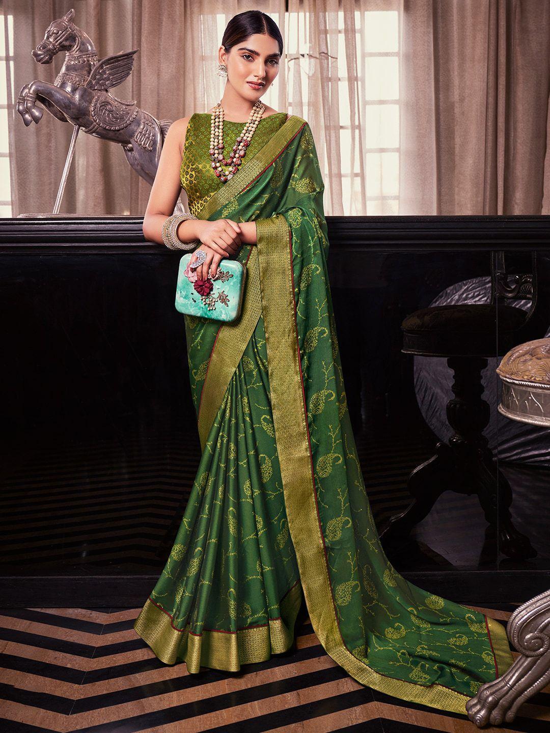 sanskar paisley foil printed zari saree