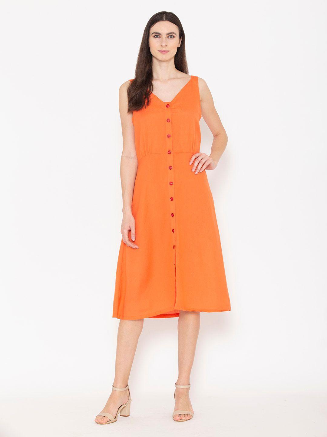 entellus v-neck a-line midi dress