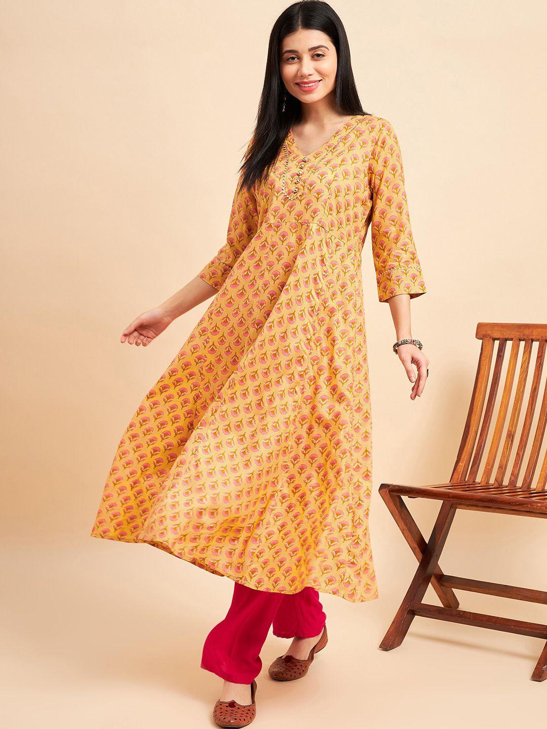 one of a kind printed anarkali kurta