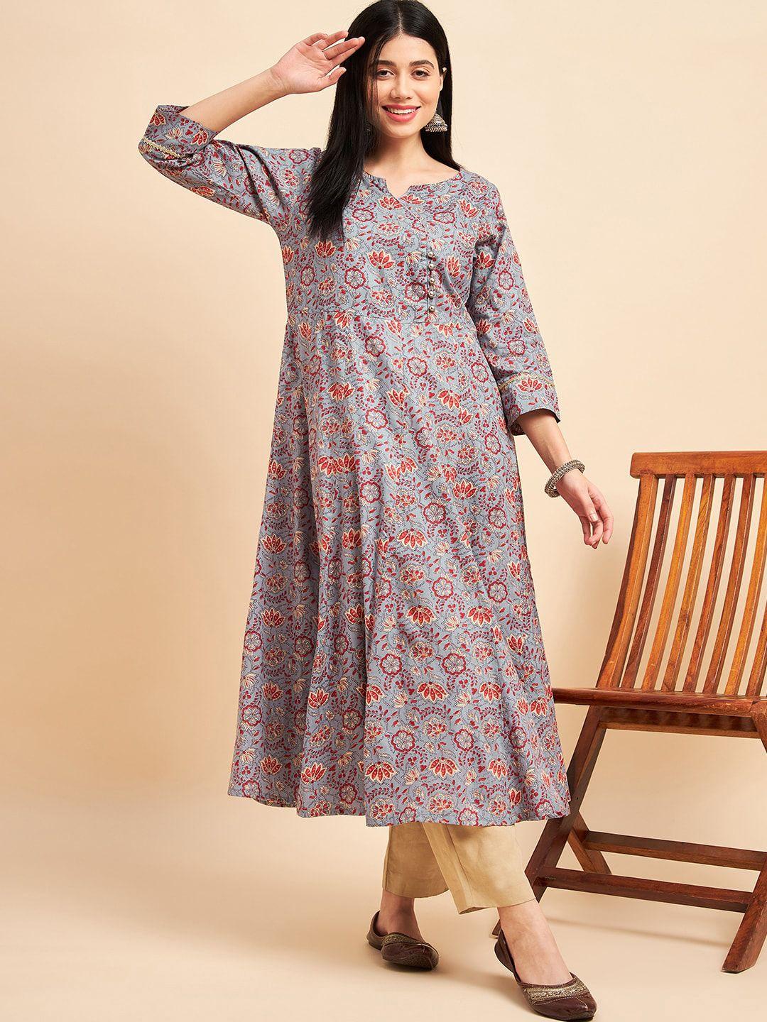 one of a kind printed anarkali kurta