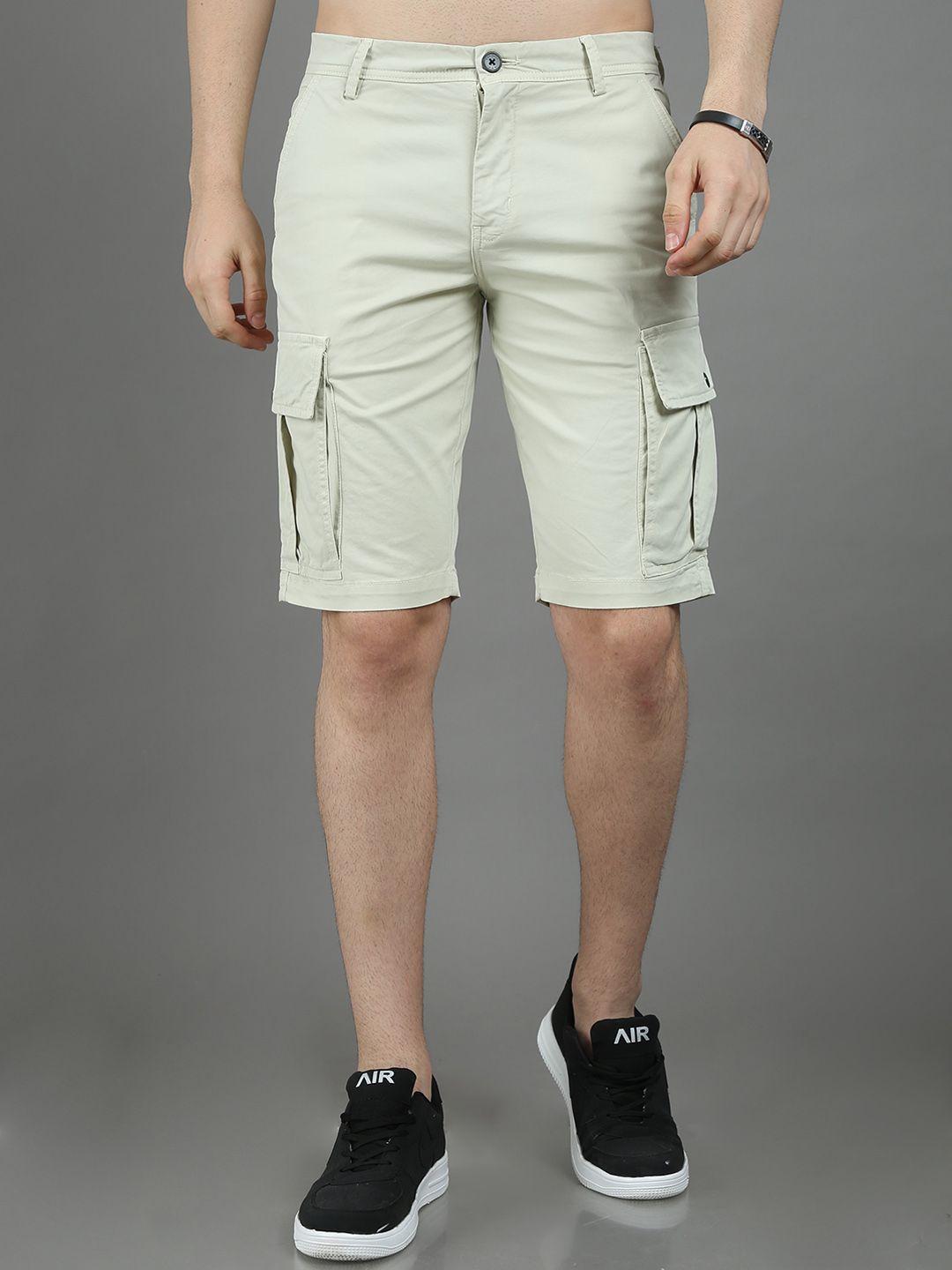 reslag men cream-coloured cargo shorts