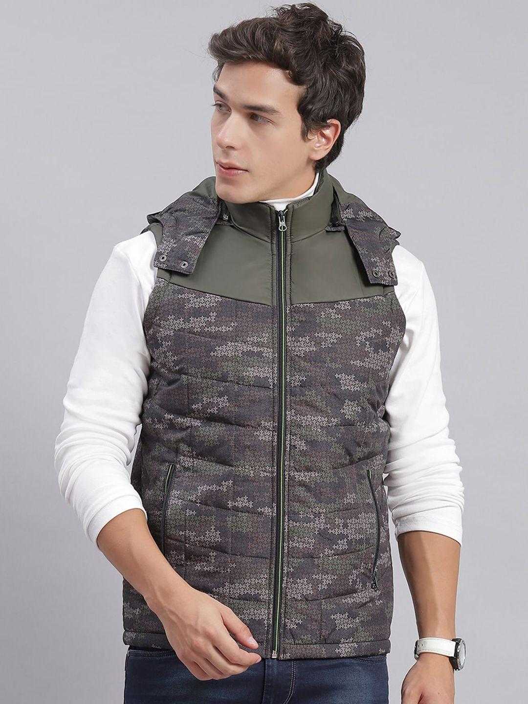 monte carlo camouflage printed lightweight padded jacket