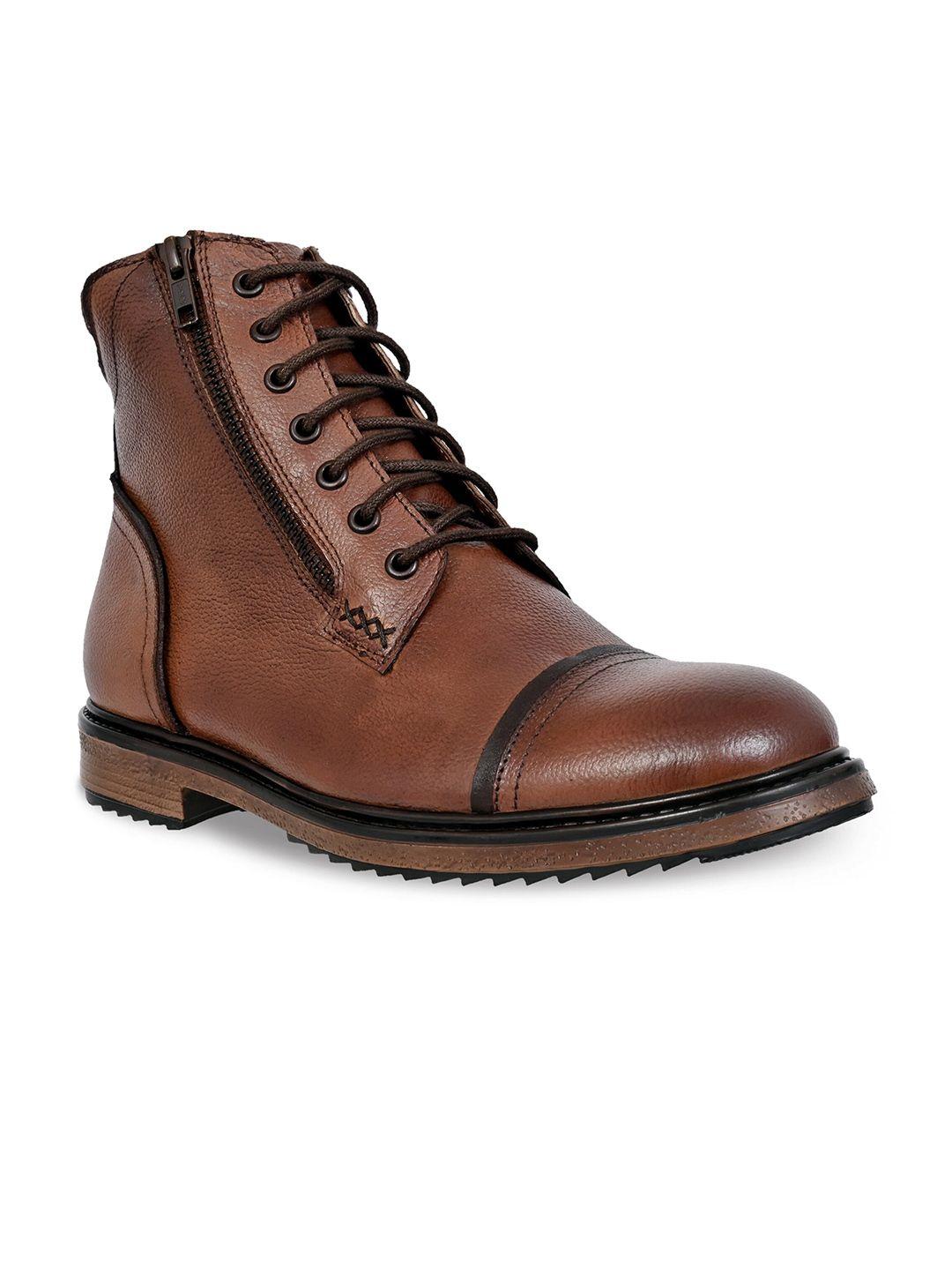 carlo romano men kicks fire mid top textured leather regular boots