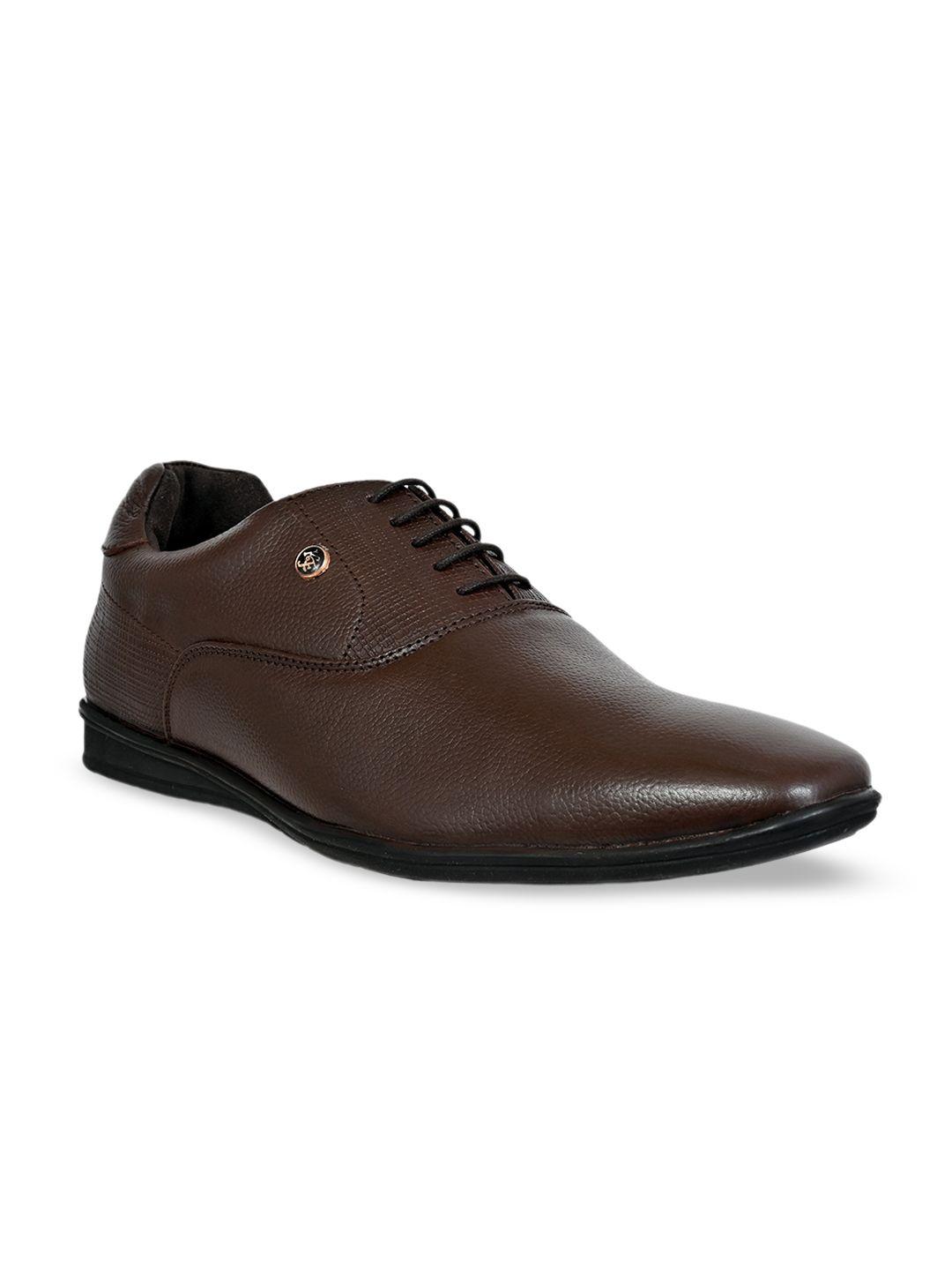 kicksfire men textured leather formal oxfords