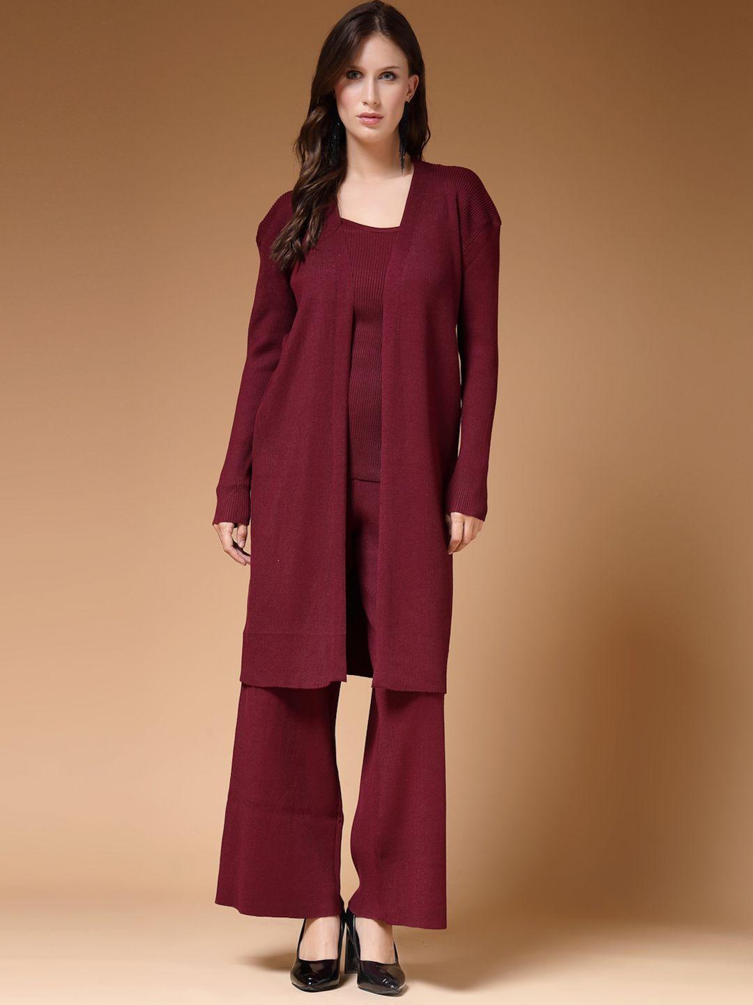 mafadeny women maroon top with palazzos