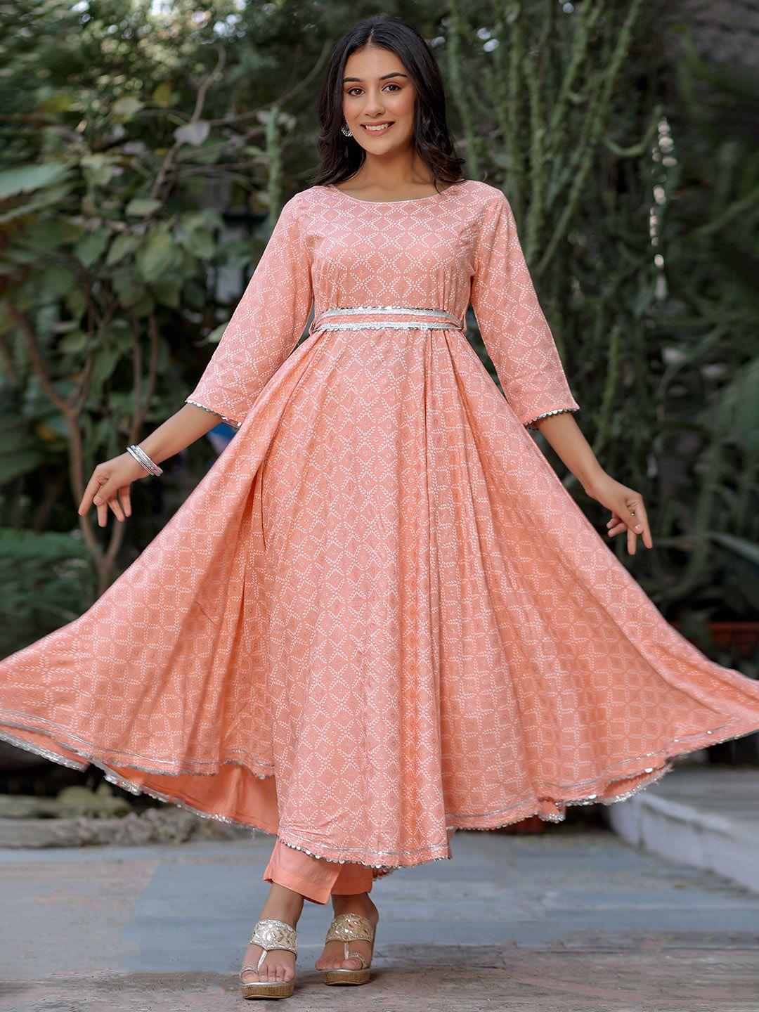 kasya ethnic motifs printed anarkali kurta with trousers