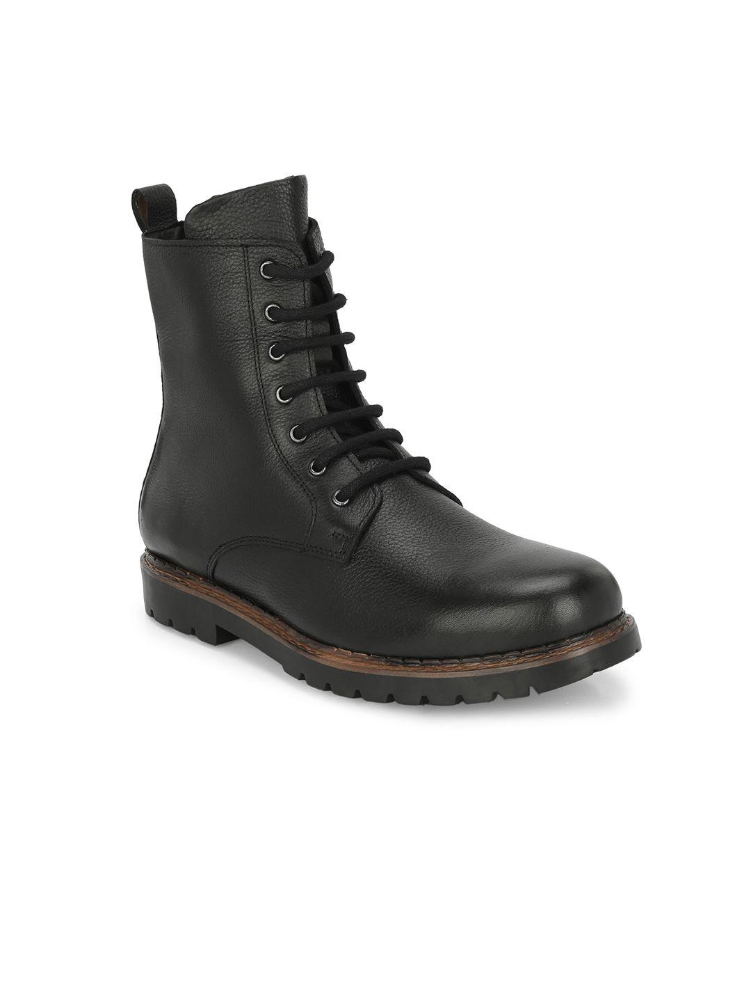 carlo romano men mid top textured leather regular boots