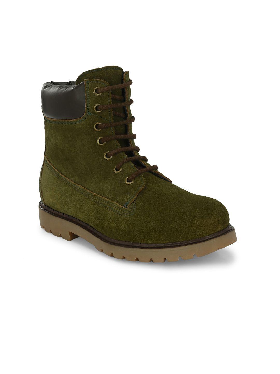 carlo romano men suede leather mid-top regular boots