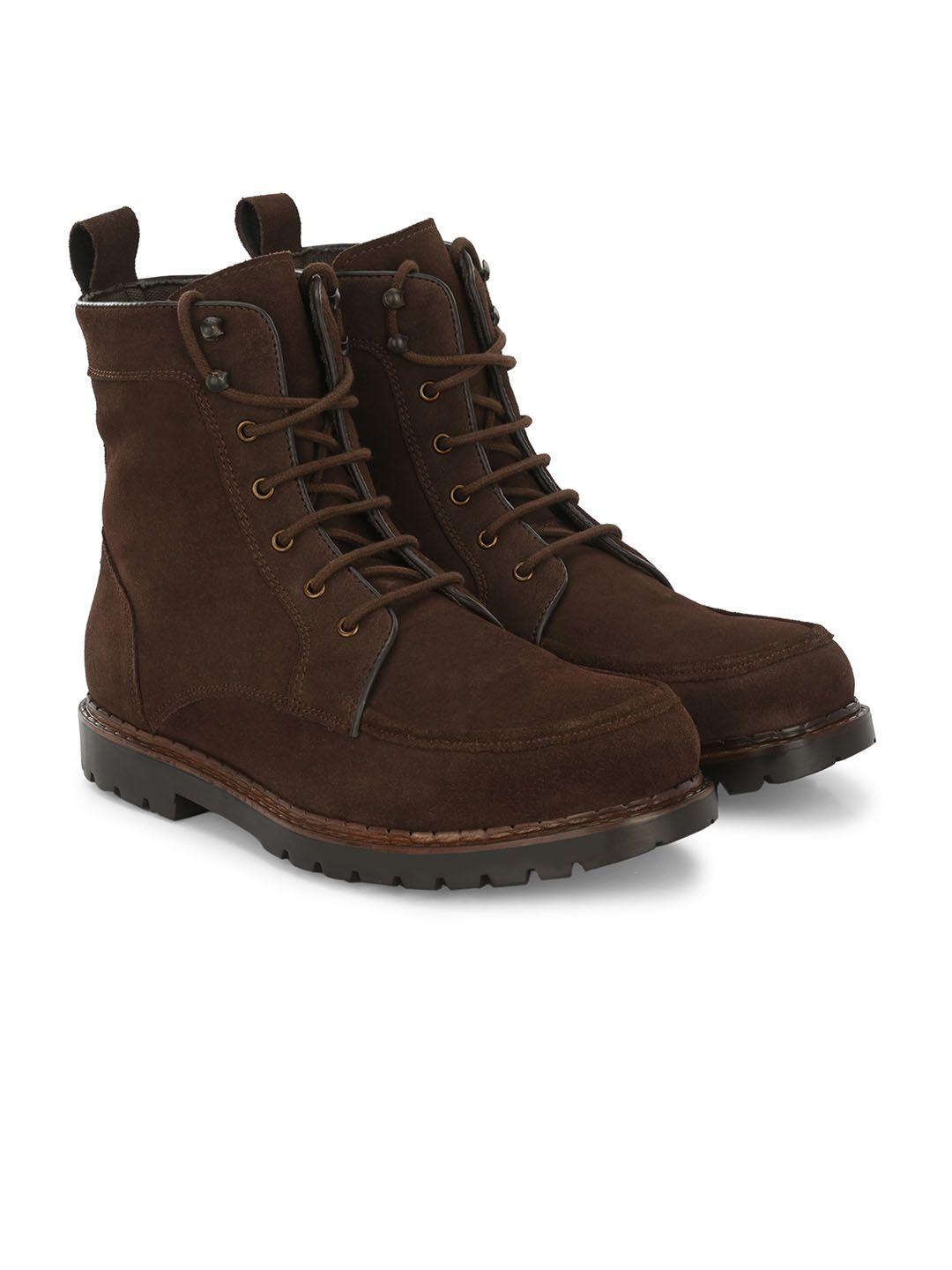 carlo romano men suede leather mid-top regular boots