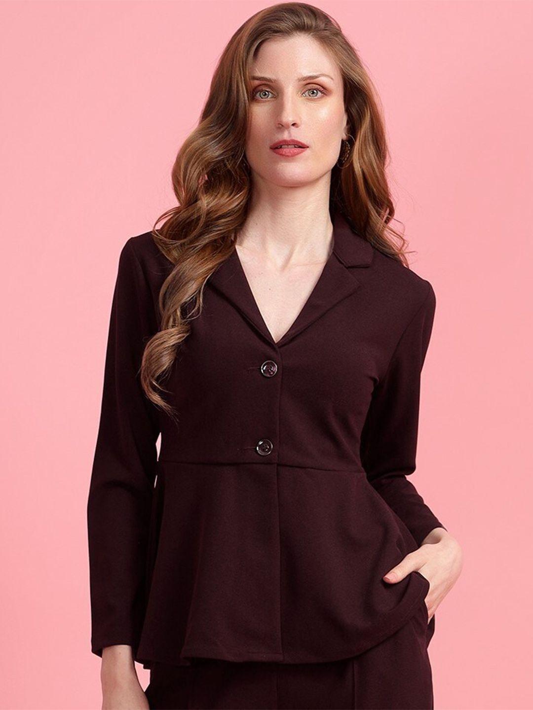 golden kite burgundy layered peplum top