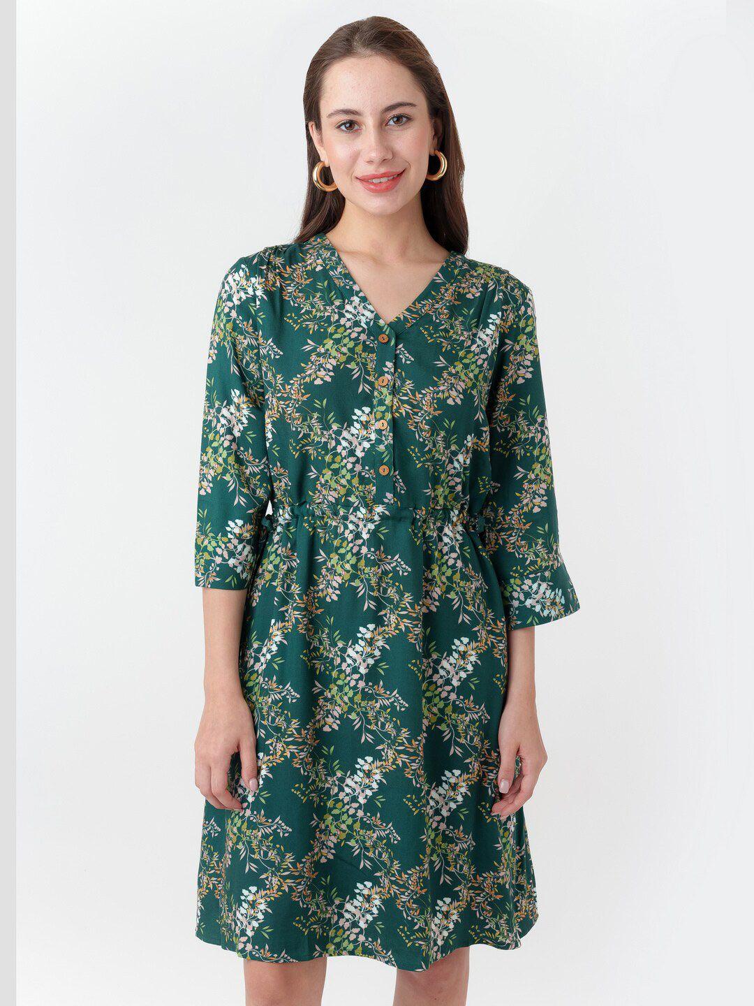 zink london floral printed a line dress