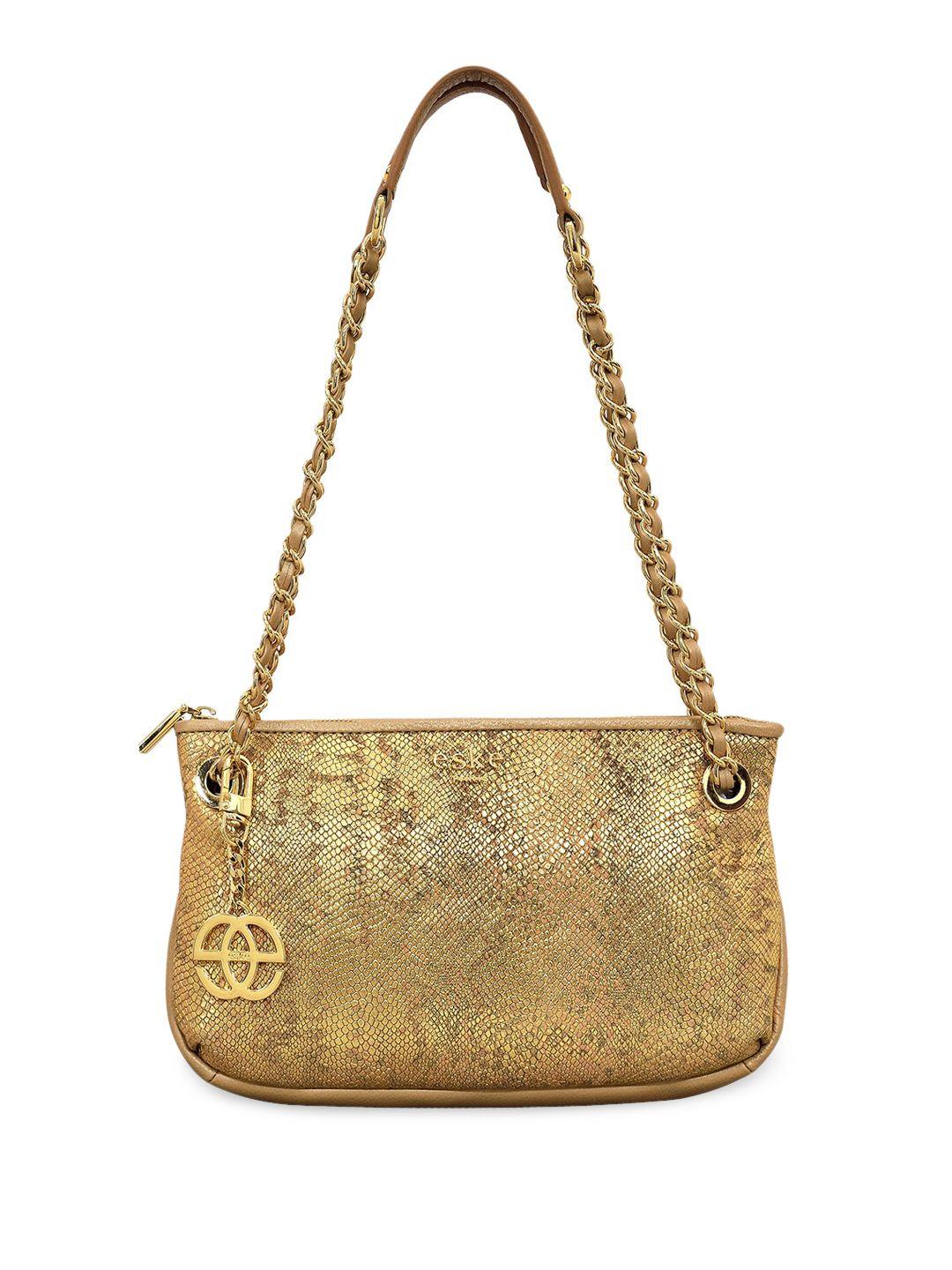 eske textured leather structured shoulder bag