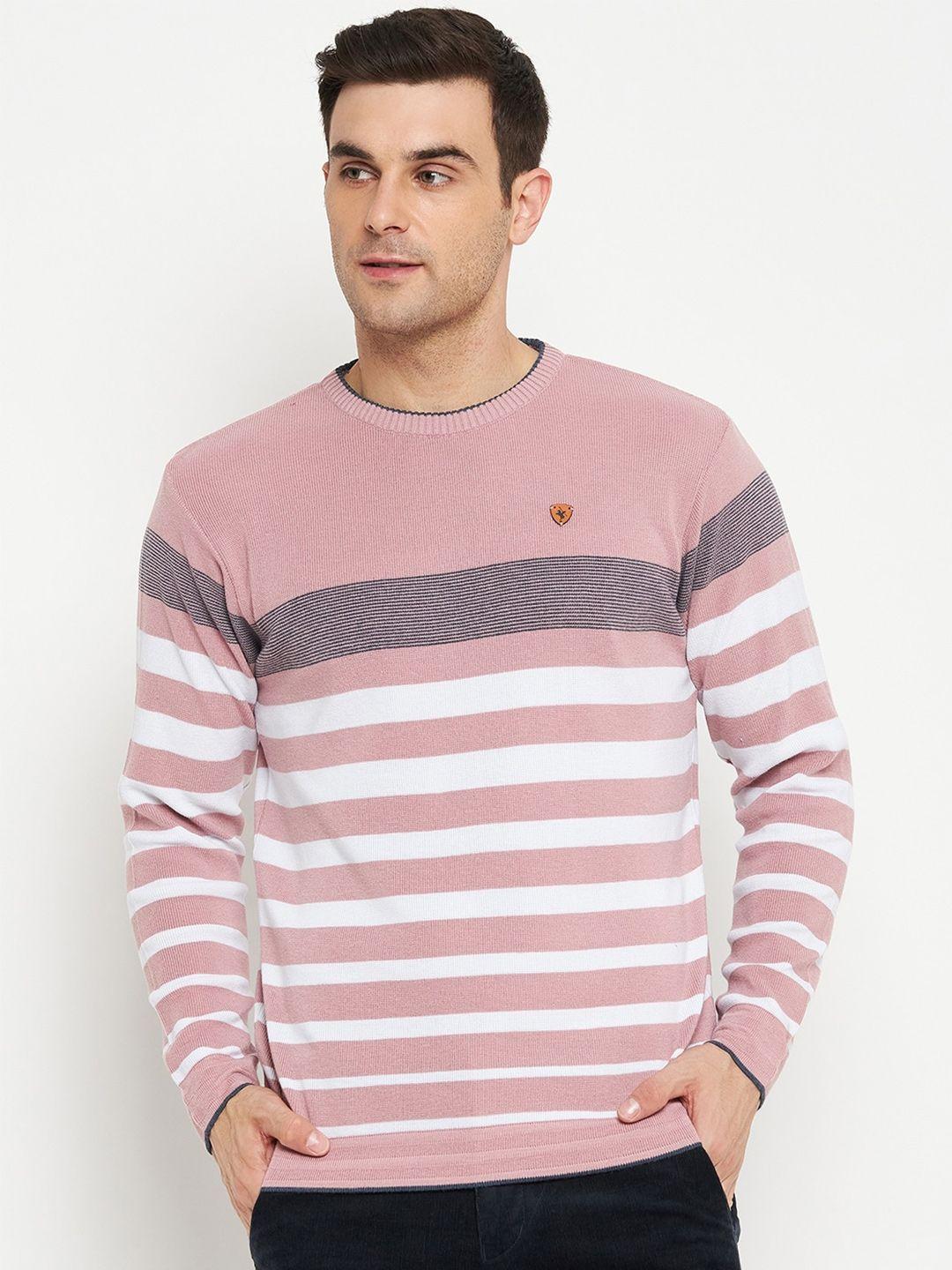 cantabil striped round neck cotton pullover