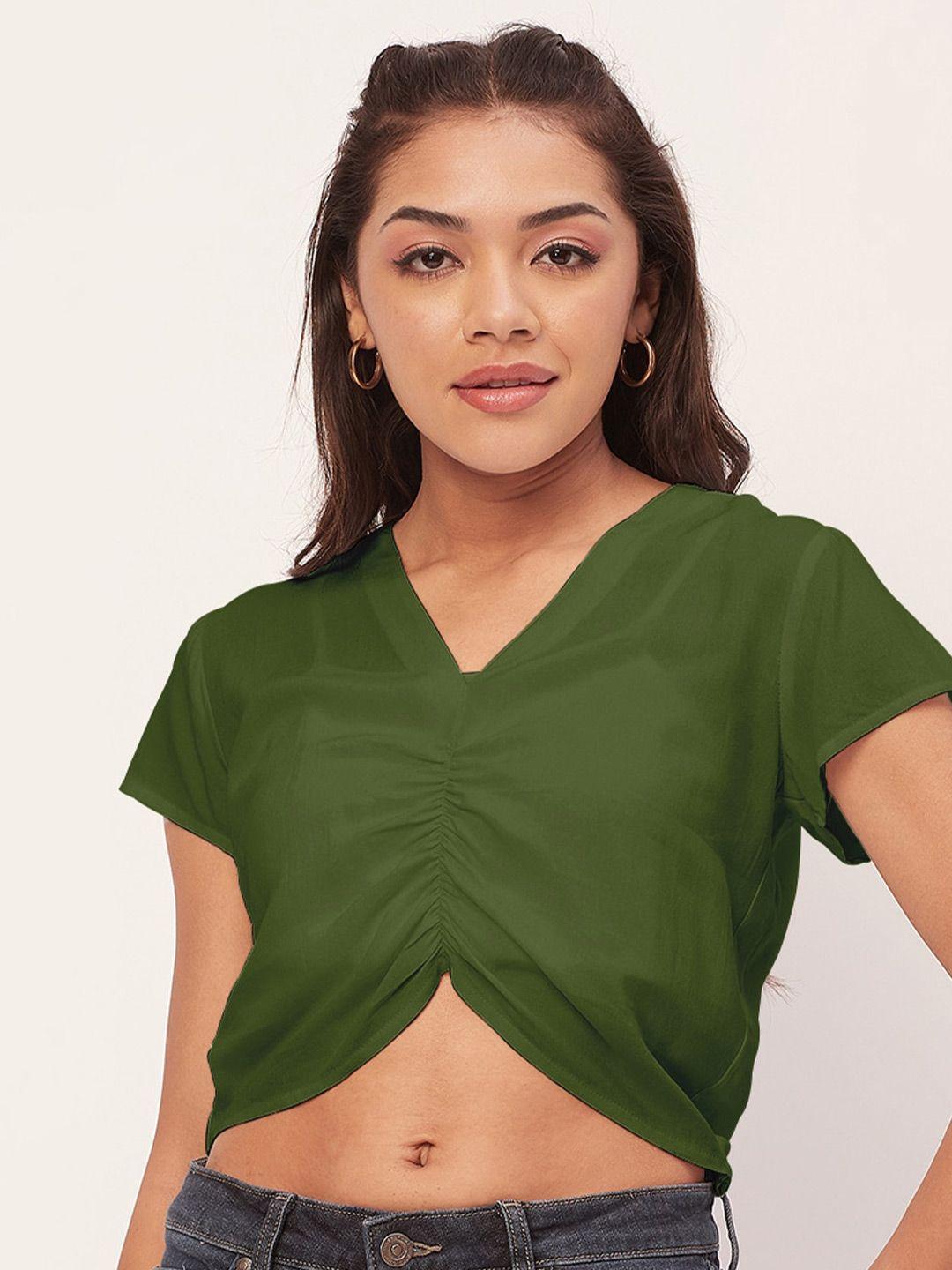 moomaya green wrap crop top