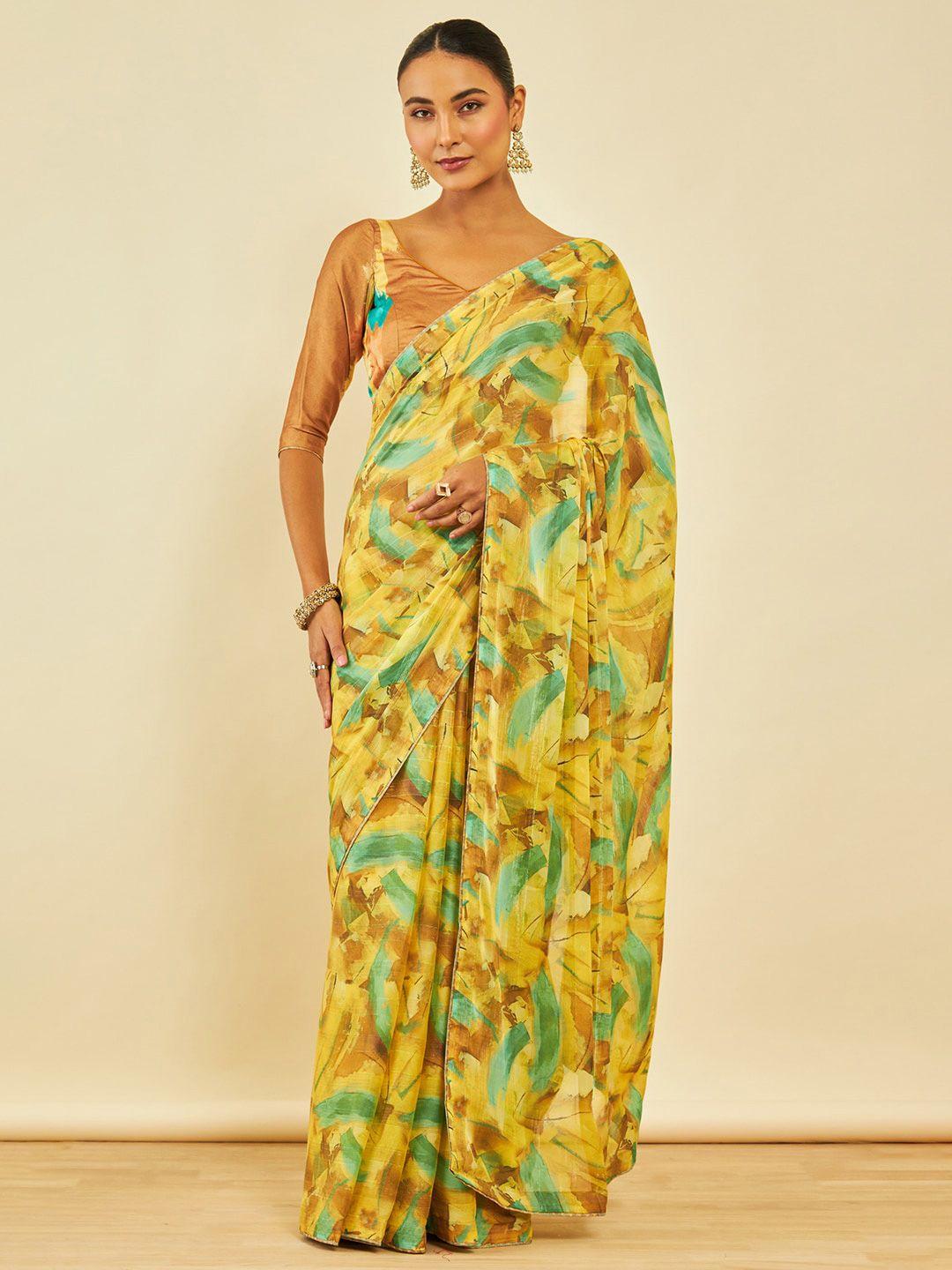 soch abstract printed saree