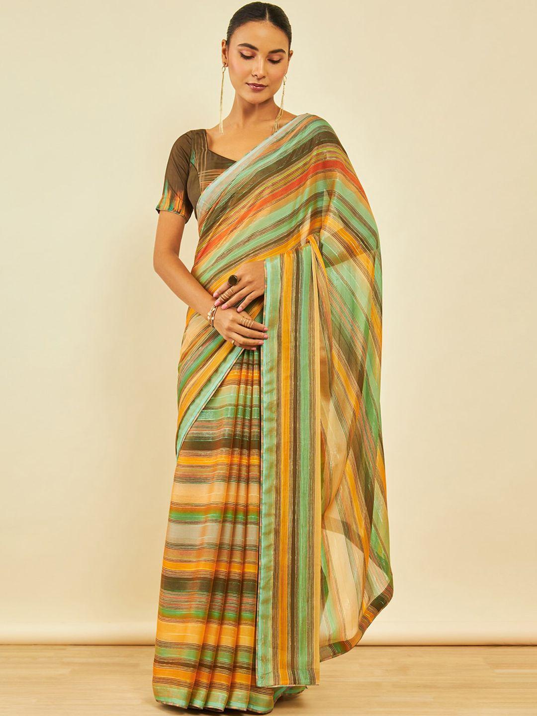 soch striped saree