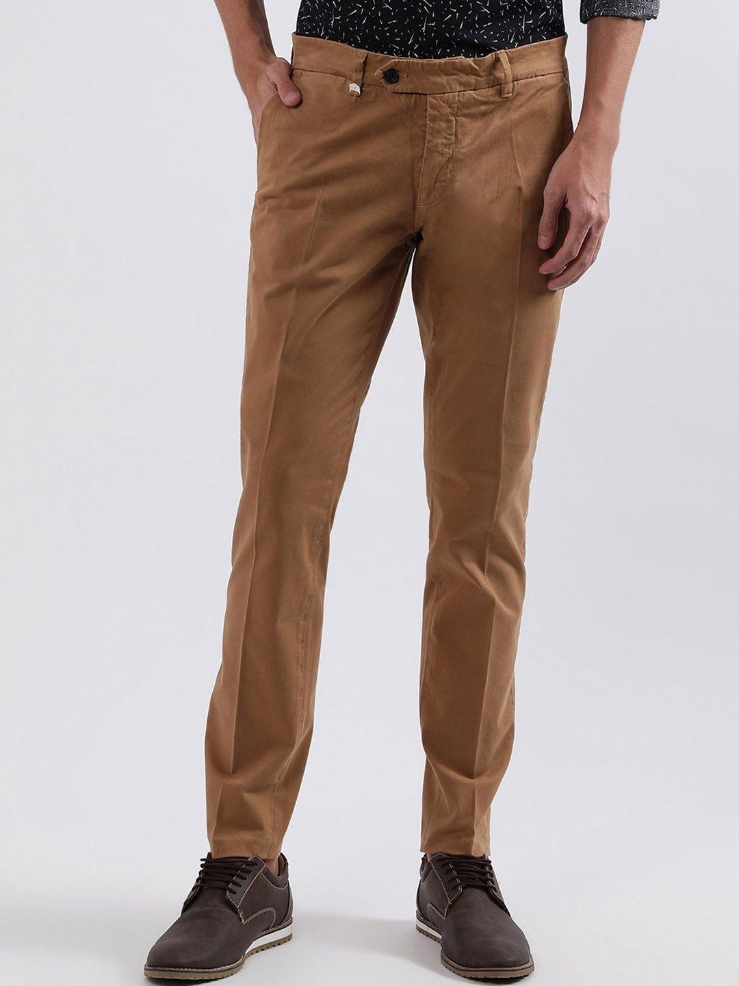 antony morato men skinny fit mid-rise plain trousers