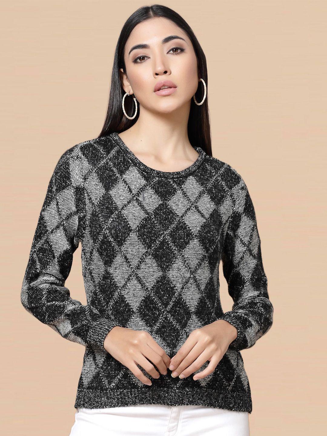 dressberry women black & white printed pullover