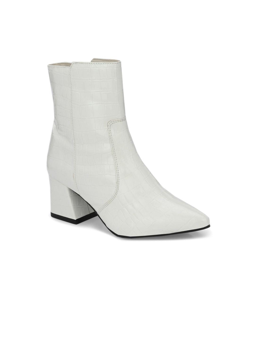 miseen women textured heeled mid-top chunky boots