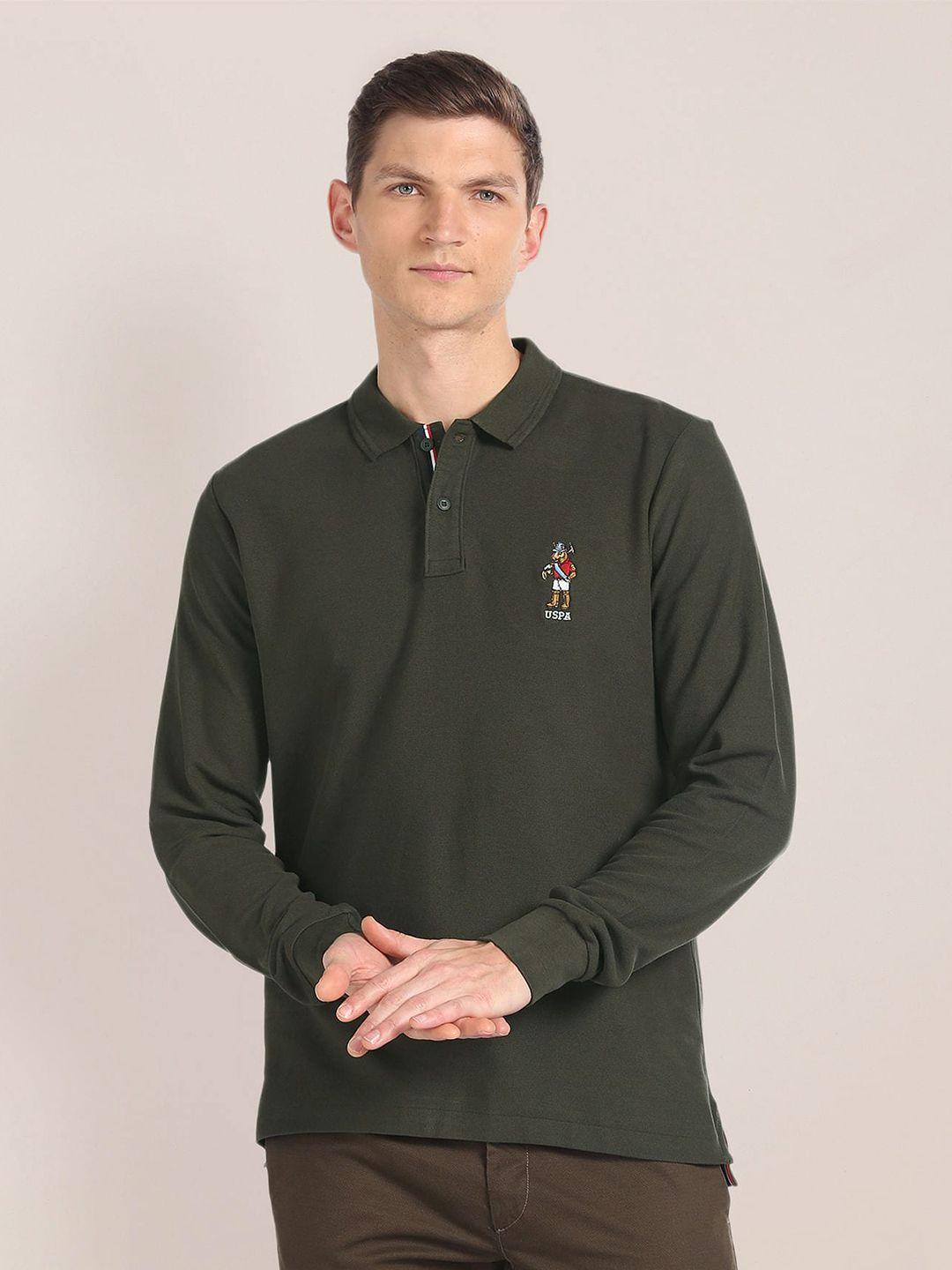 u.s. polo assn. polo collar slim fit long sleeves t-shirt