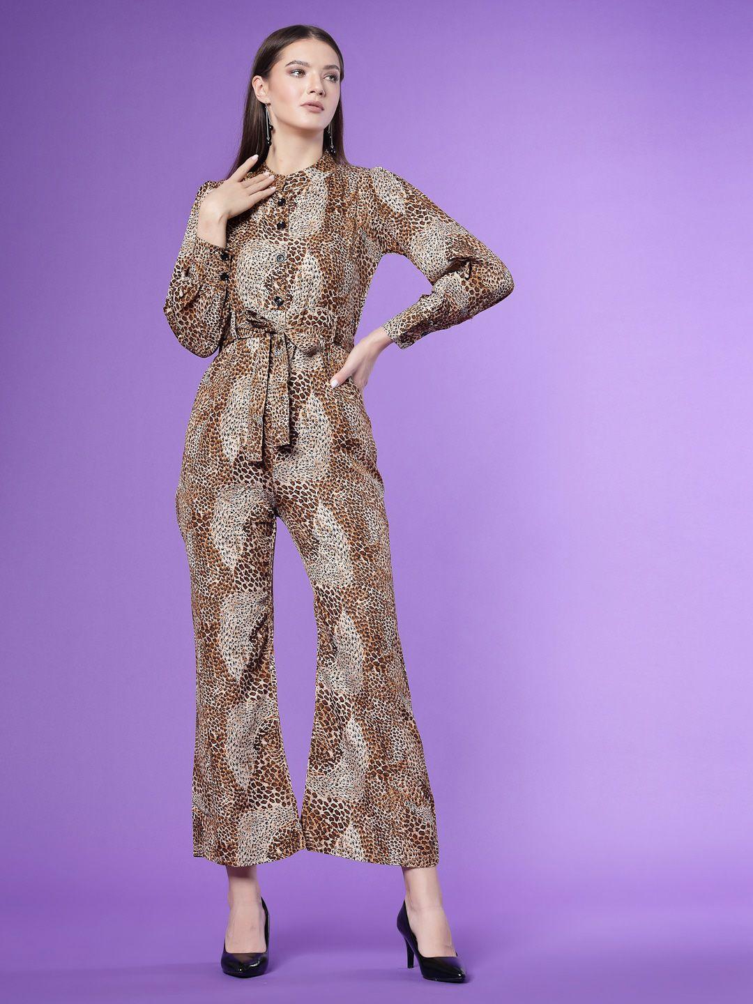 kook n keech brown animal print maxi dress