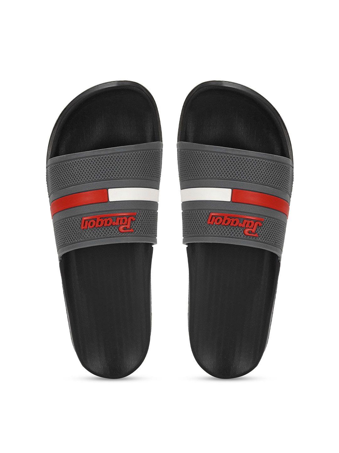 paragon men grey & black colourblocked sliders