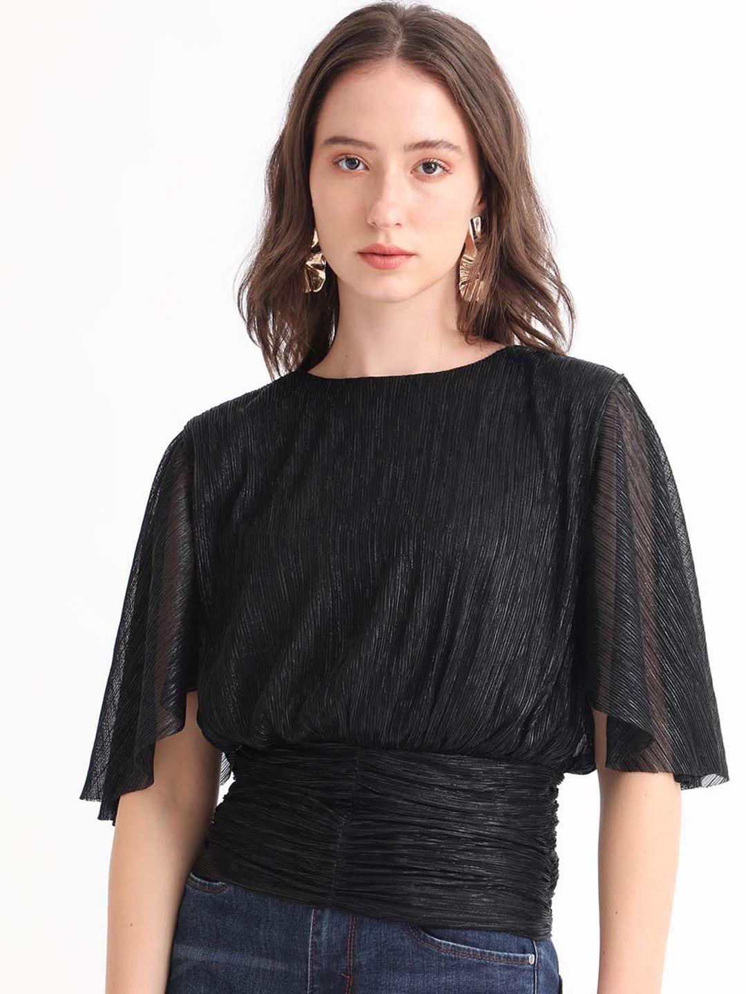 rareism black cape sleeve top