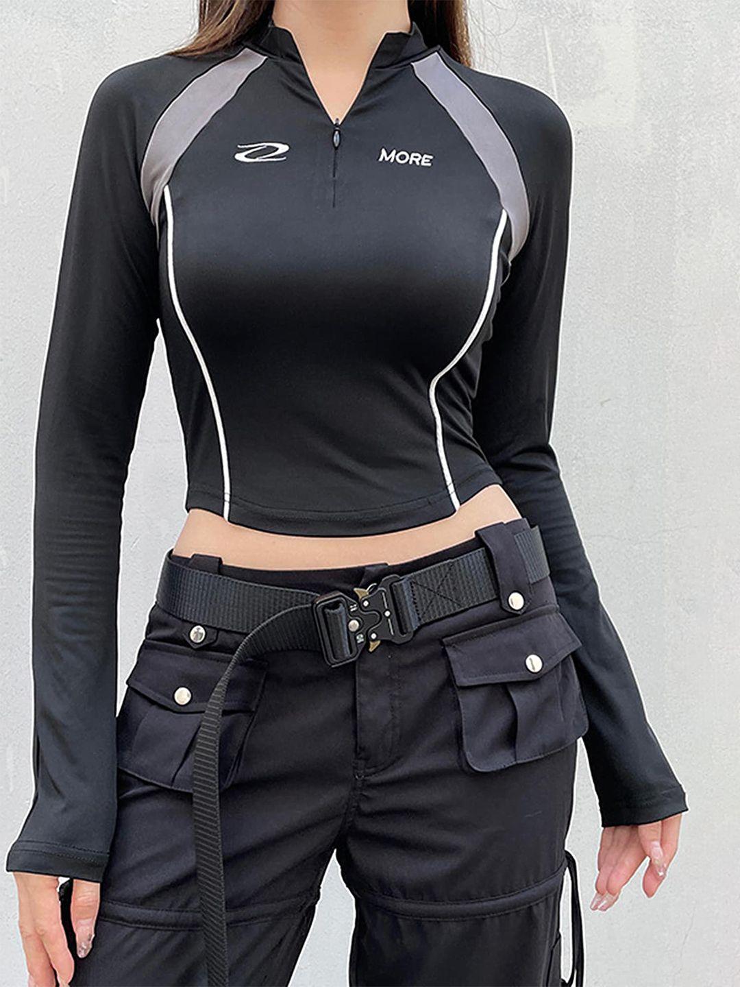 lulu & sky black crop top