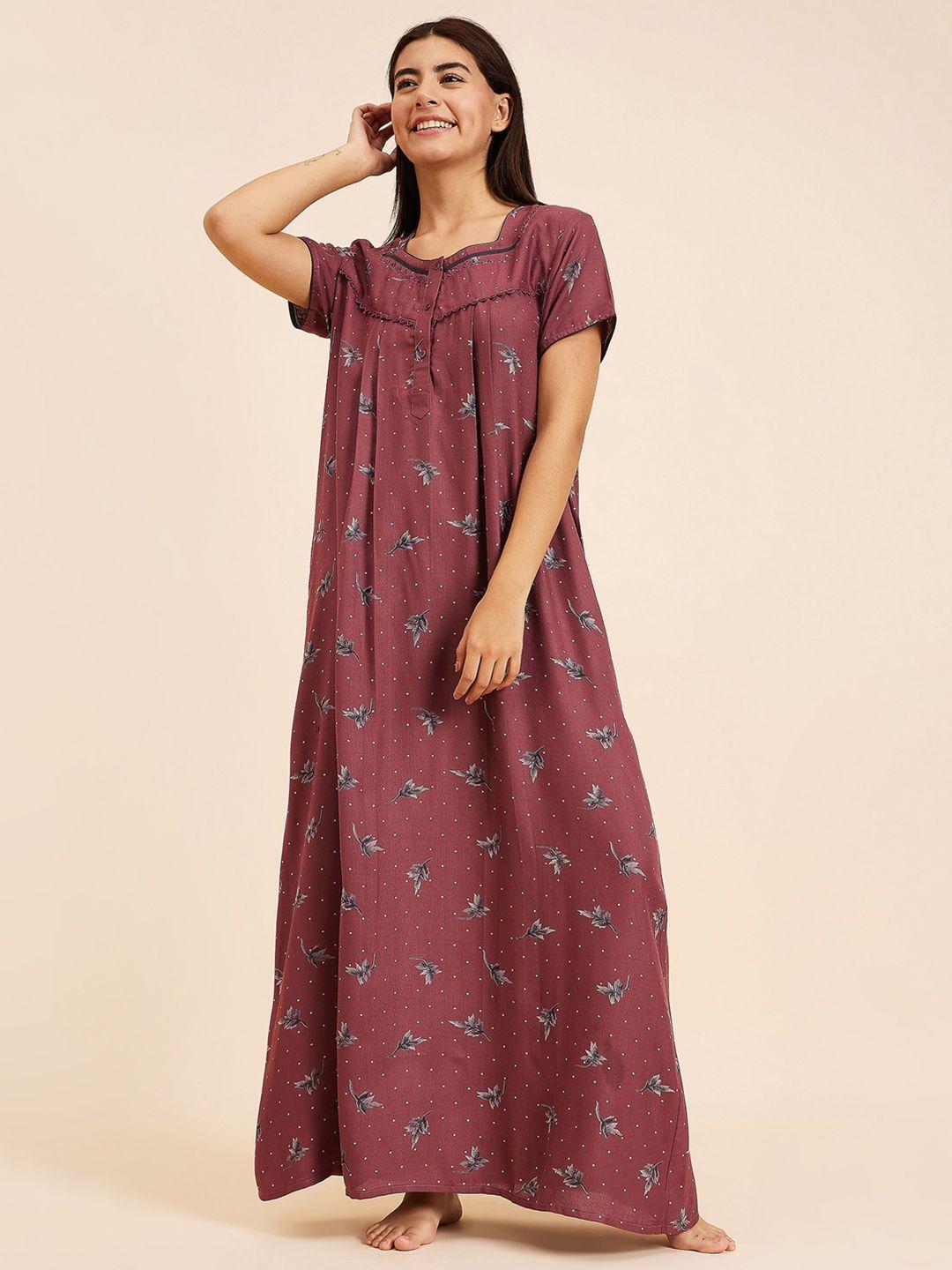 sweet dreams red printed maxi nightdress