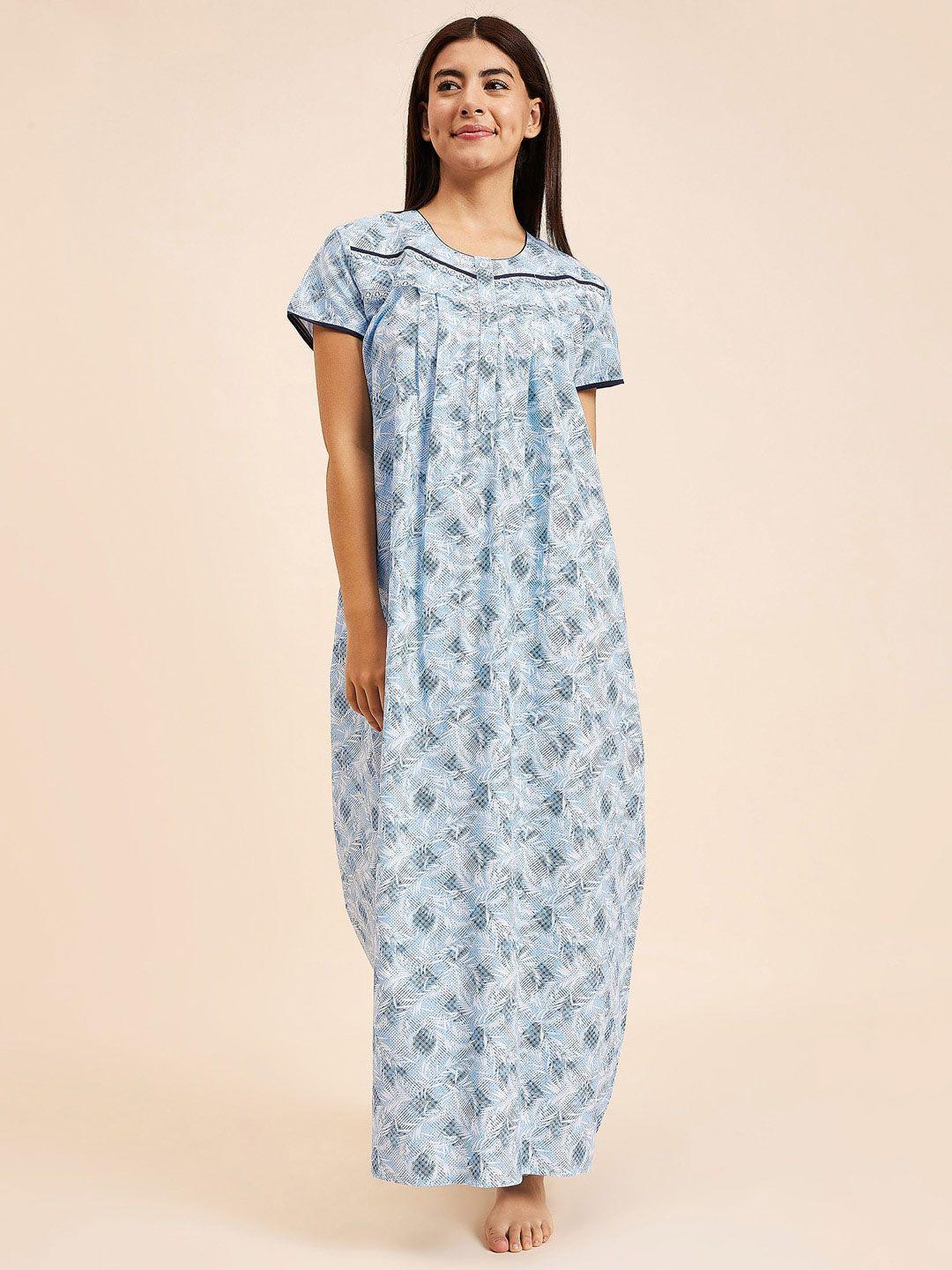 sweet dreams floral printed pure cotton maxi nightdress