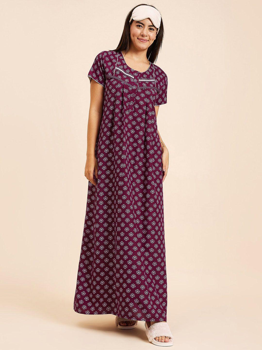 sweet dreams red printed maxi nightdress