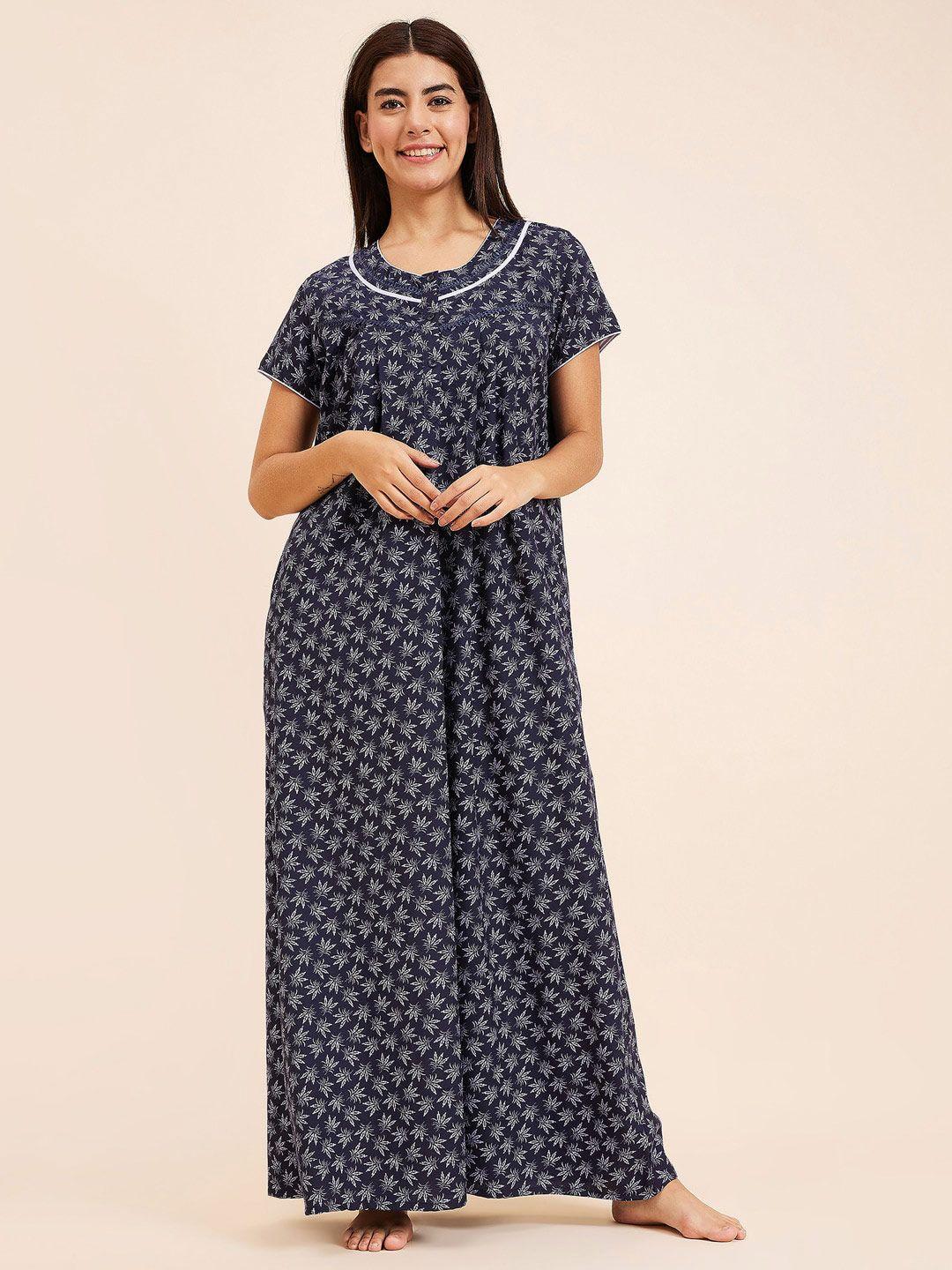 sweet dreams blue printed maxi nightdress