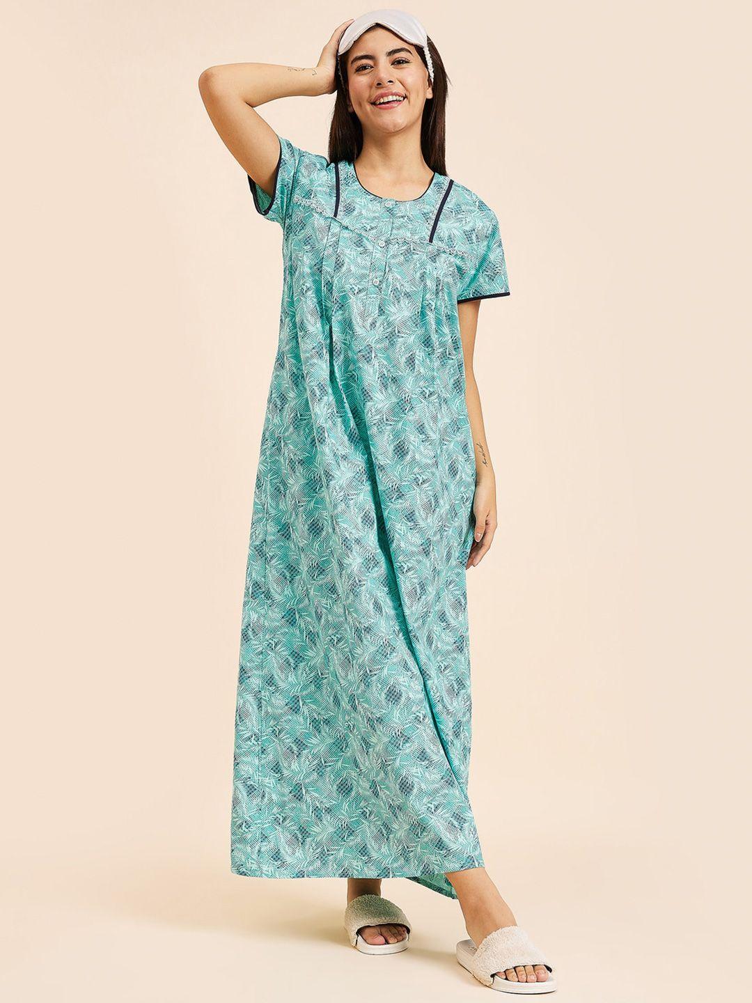 sweet dreams printed pure cotton maxi nightdress