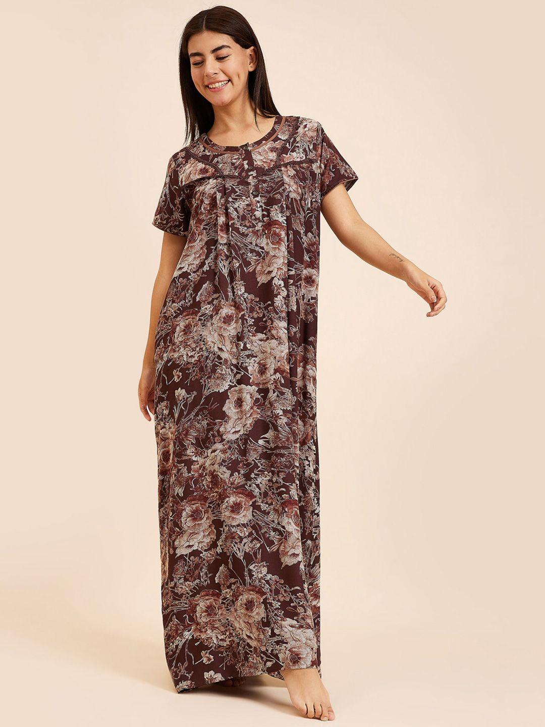 sweet dreams printed pure cotton maxi nightdress