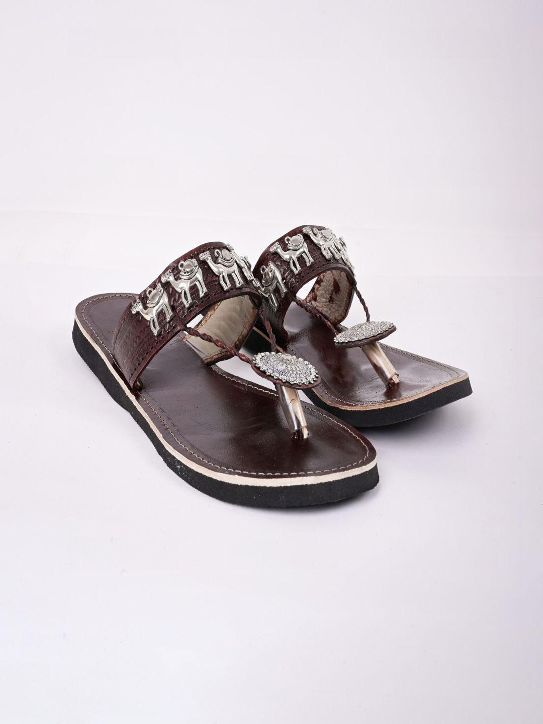 apratim women brown ethnic open toe flats