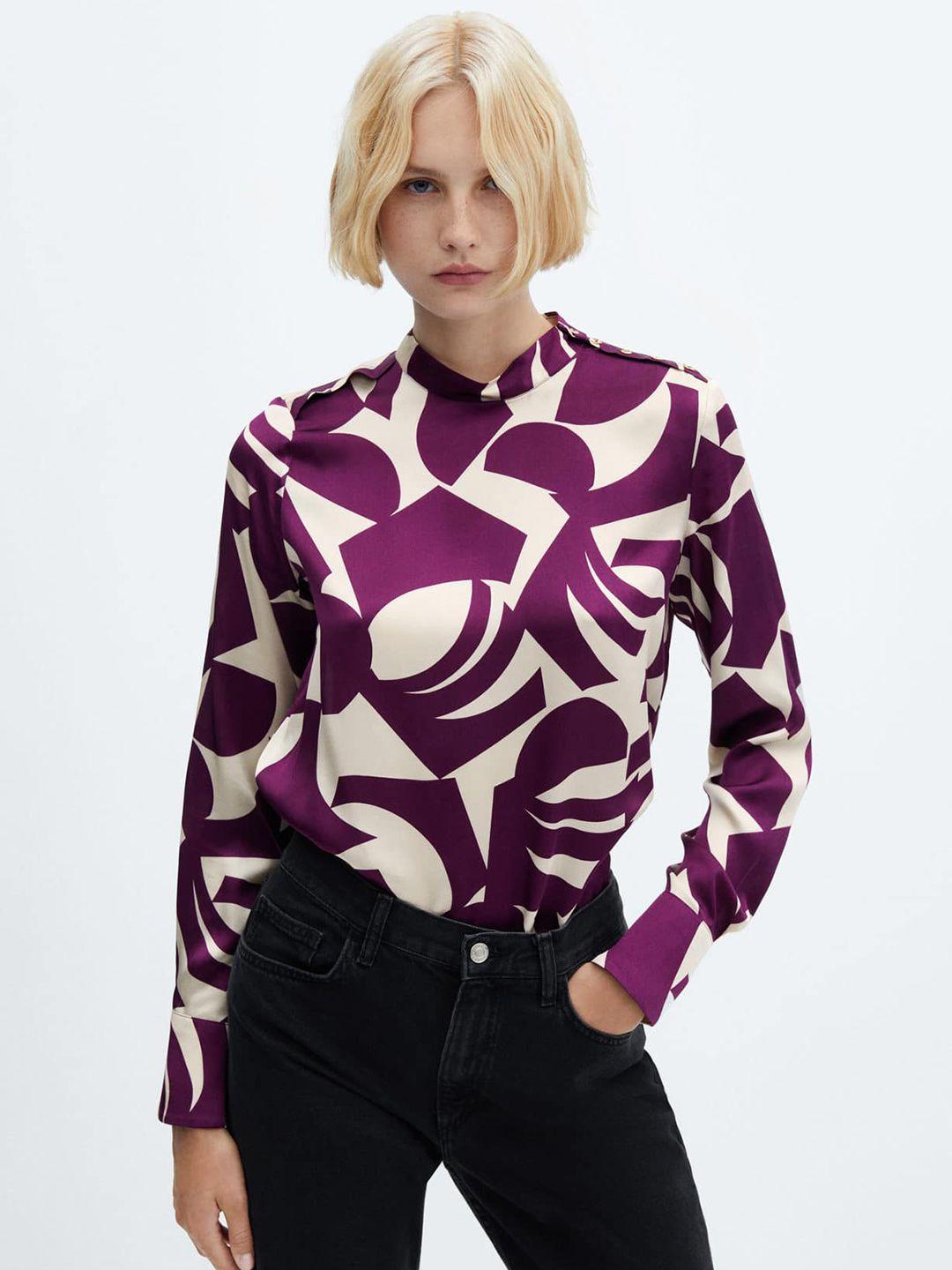 mango geometric print top