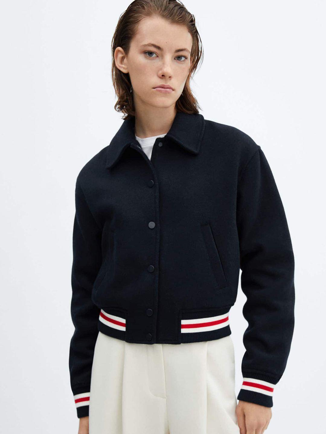 mango spread collar bomber jacket