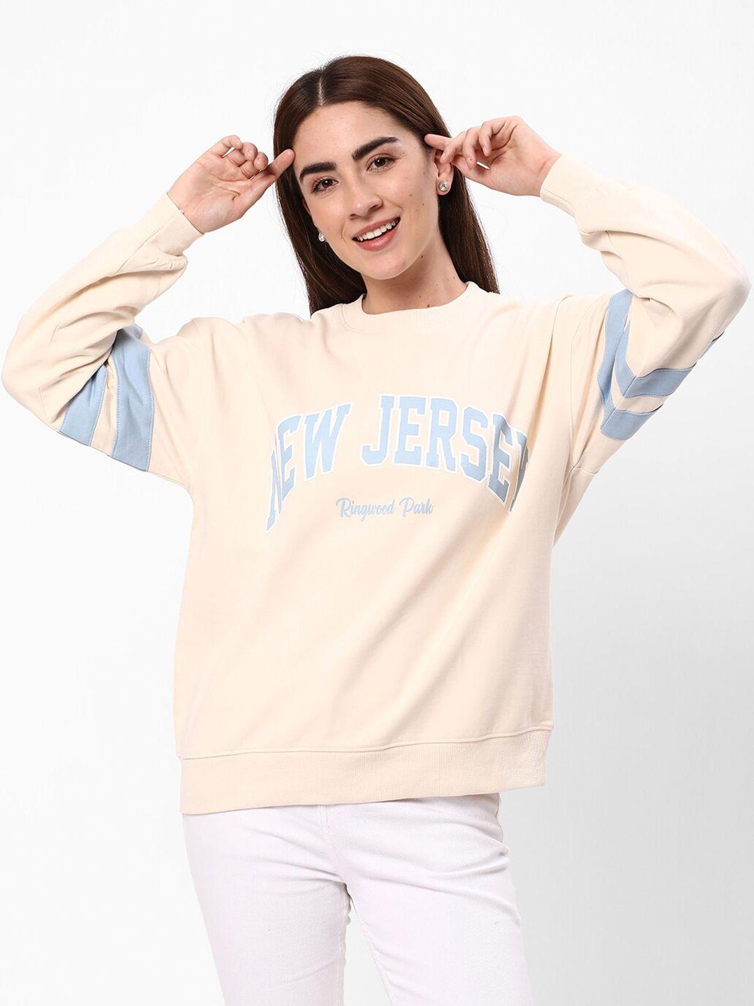 r&b typography printed cotton sweatshirt