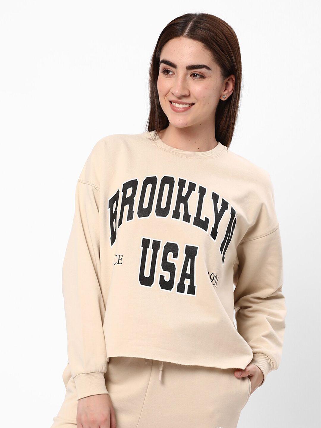 r&b typography printed cotton sweatshirt