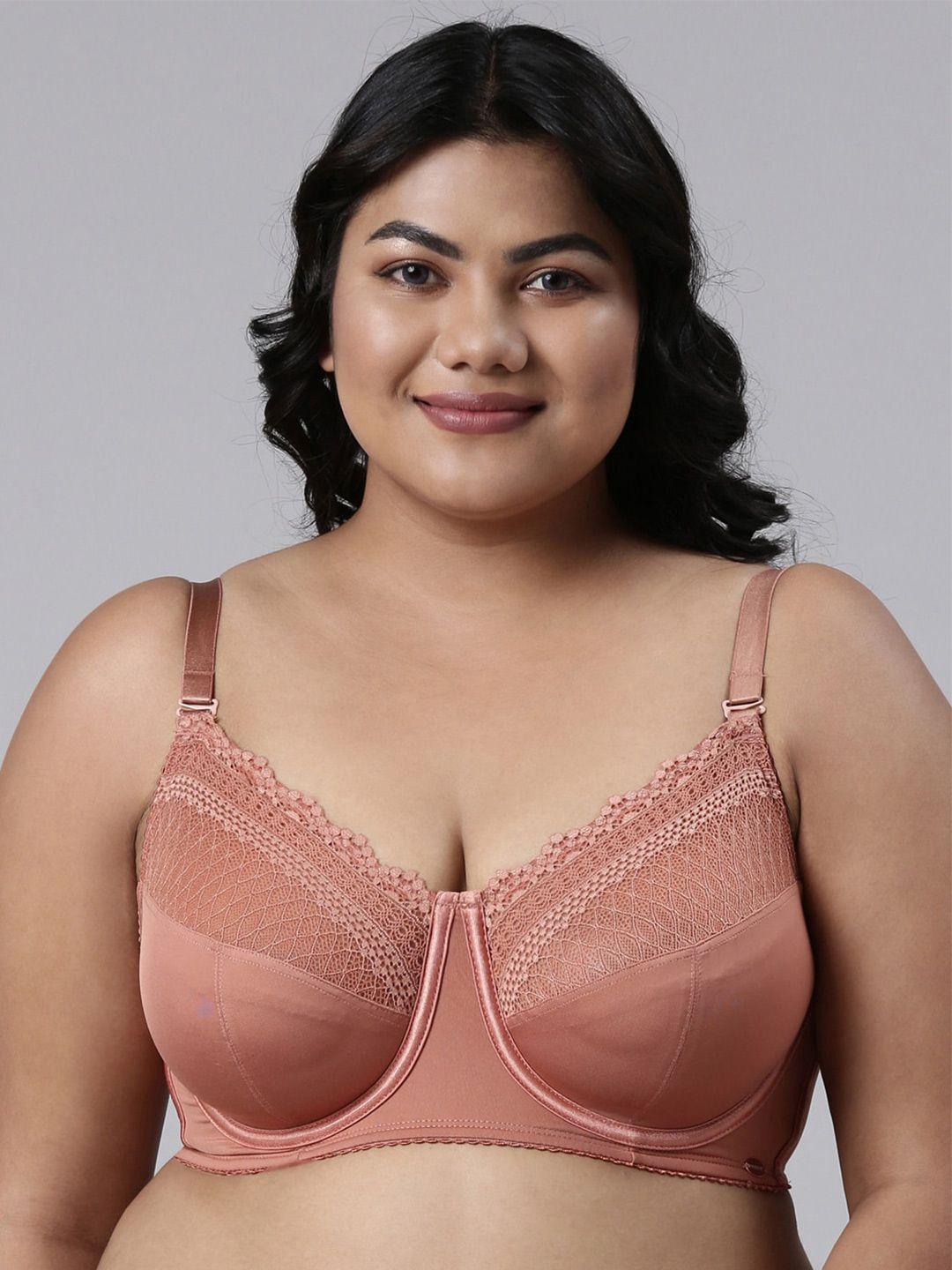 enamor plus size self designed full coverage non-padded bra with all day comfort