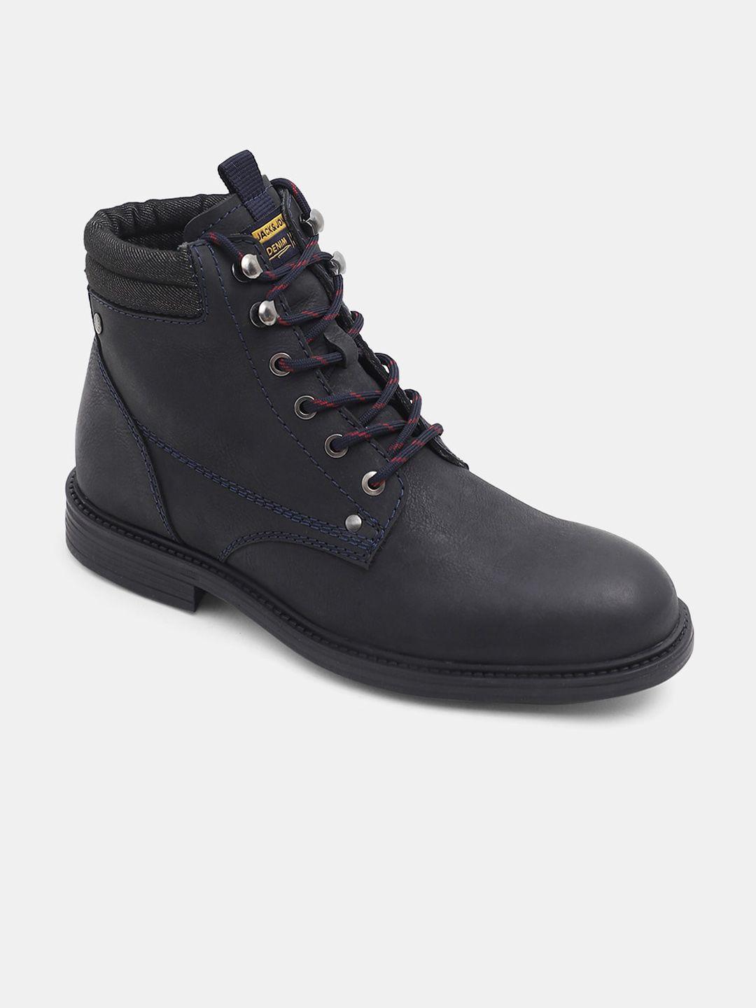 jack & jones men mid top leather regular boots