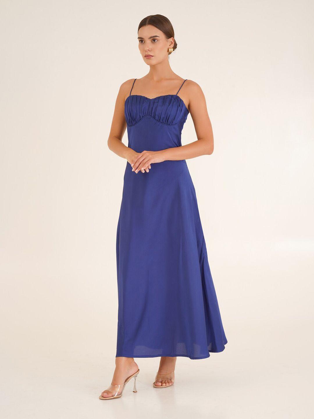 ipso facto shoulder straps gathered a-line maxi dress