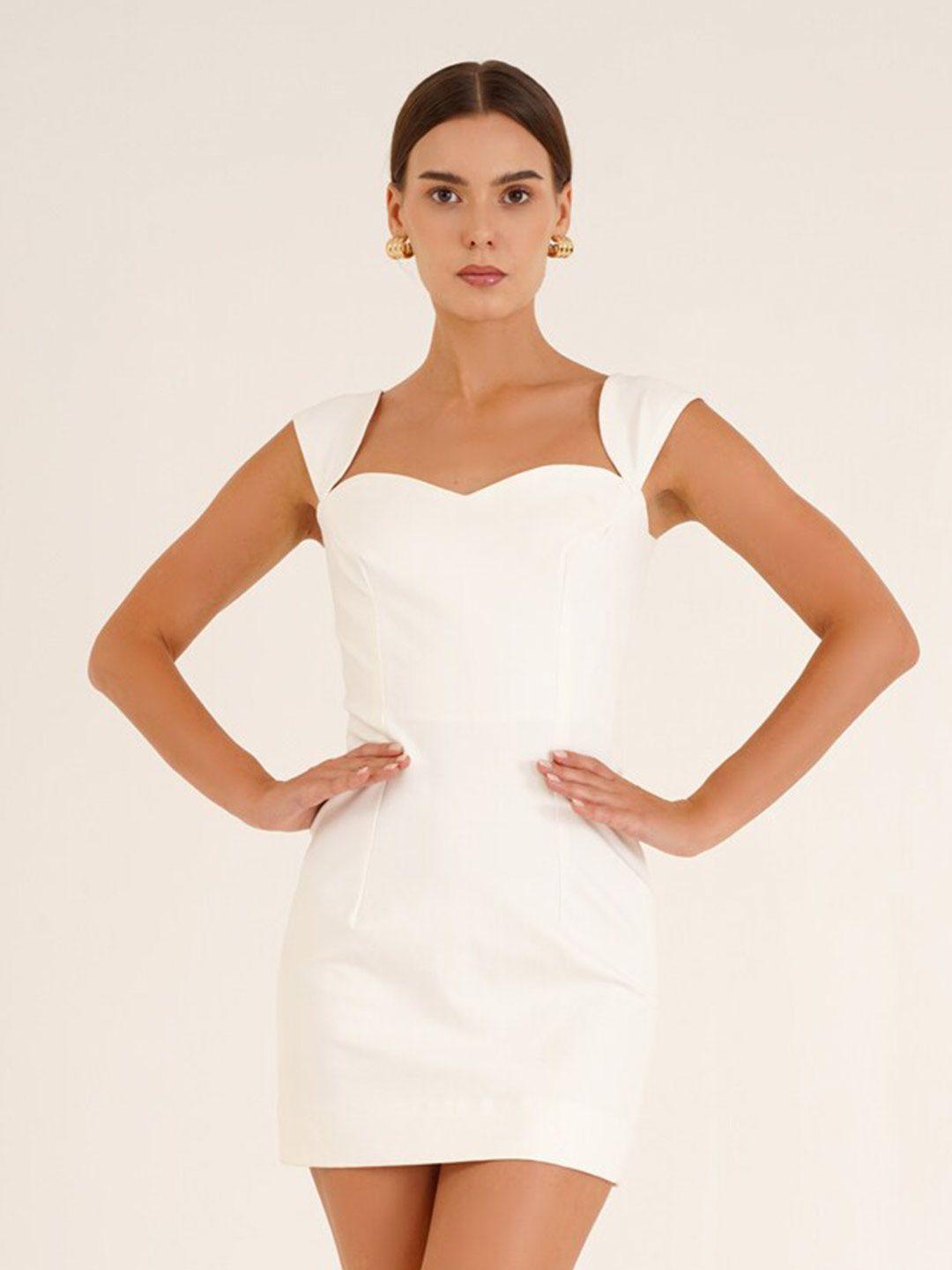 ipso facto white sheath dress