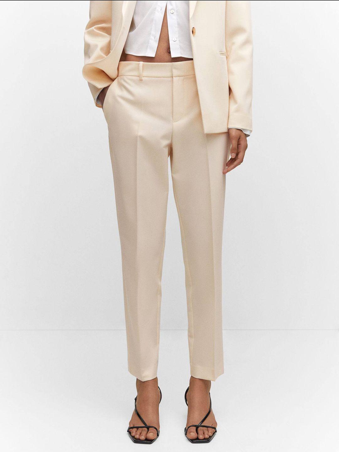 mango women straight fit formal trousers