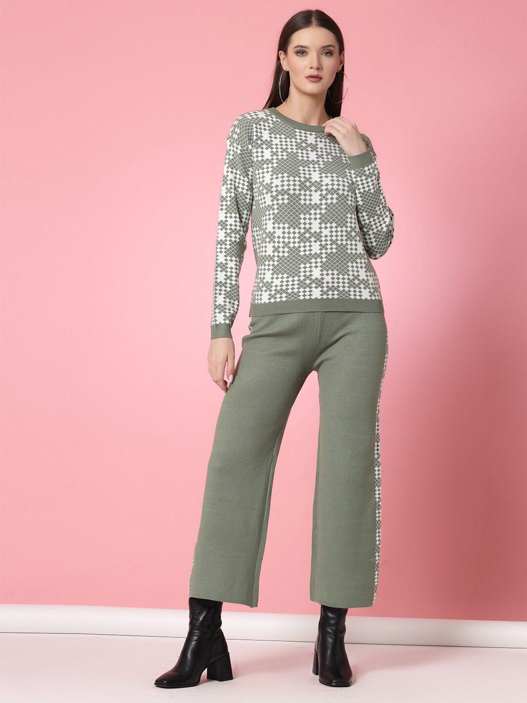 mafadeny round neck printed sweatshirt with trouser