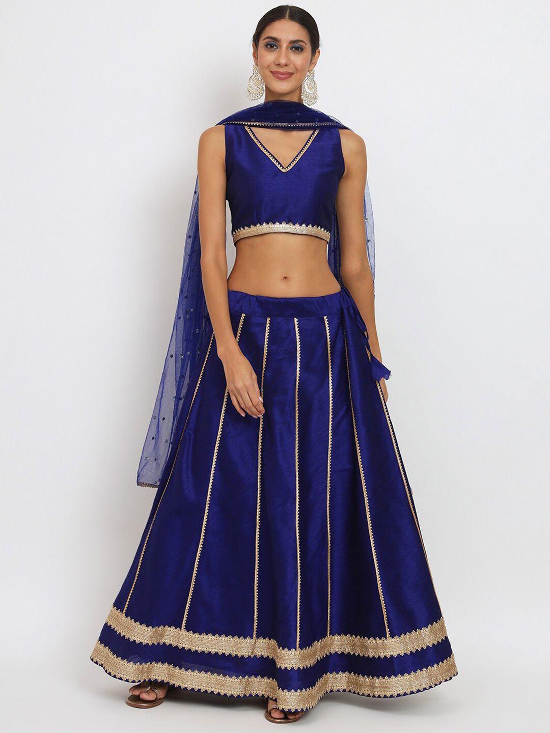 studio rasa v-neck gotta patti ready to wear lehenga & blouse with dupatta